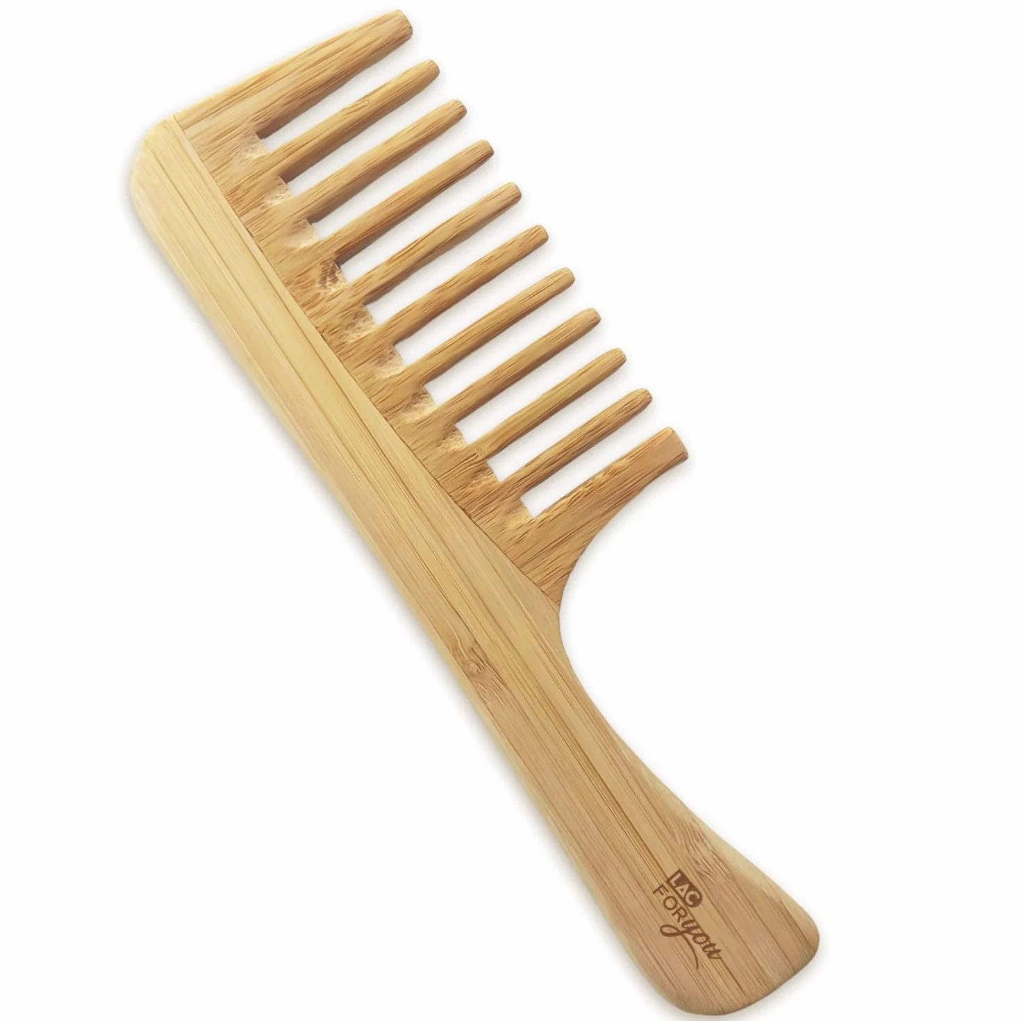 Peine Puas Anchas Antifrizz Natural Madera para Pelo Rizado