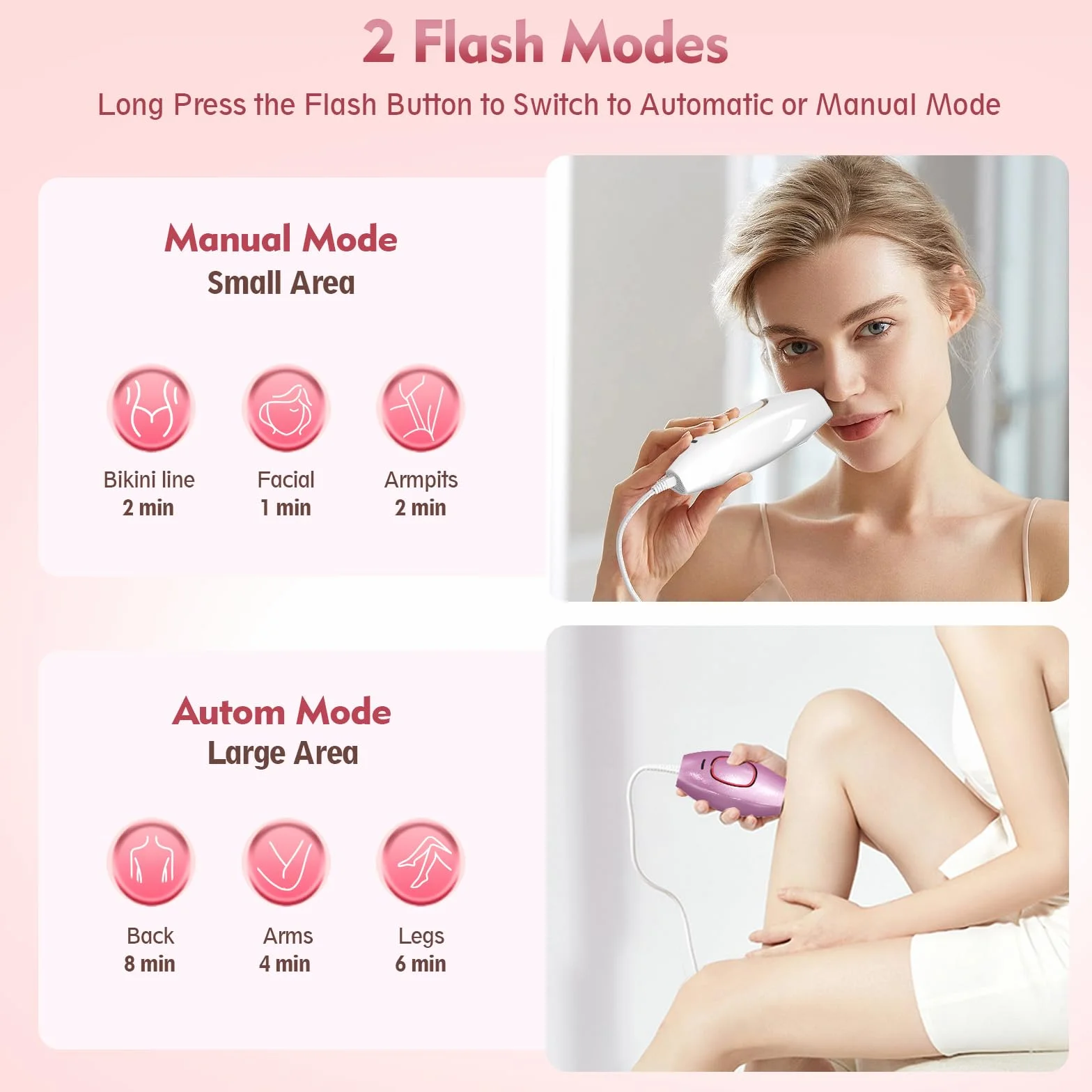 Depiladora Laser IPL 999,999 Flashes Luz Pulsada 5 Niveles de Energía para Mujer Hombre Cara Brazos Piernas