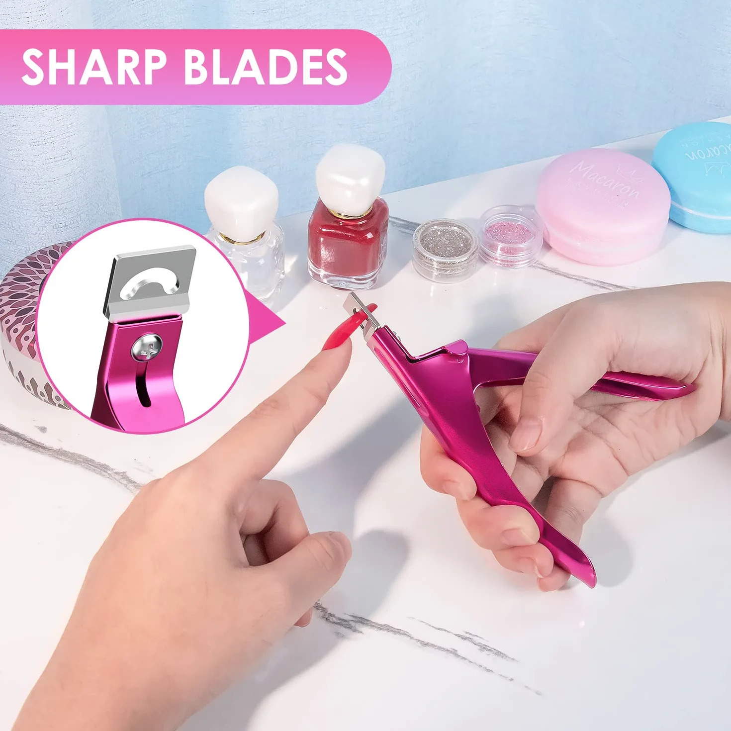Cortauñas Falso para Uñas Acrílicas Gel Uñas Artificiales Manicura Pedicura Herramientas Cuidado Uñas