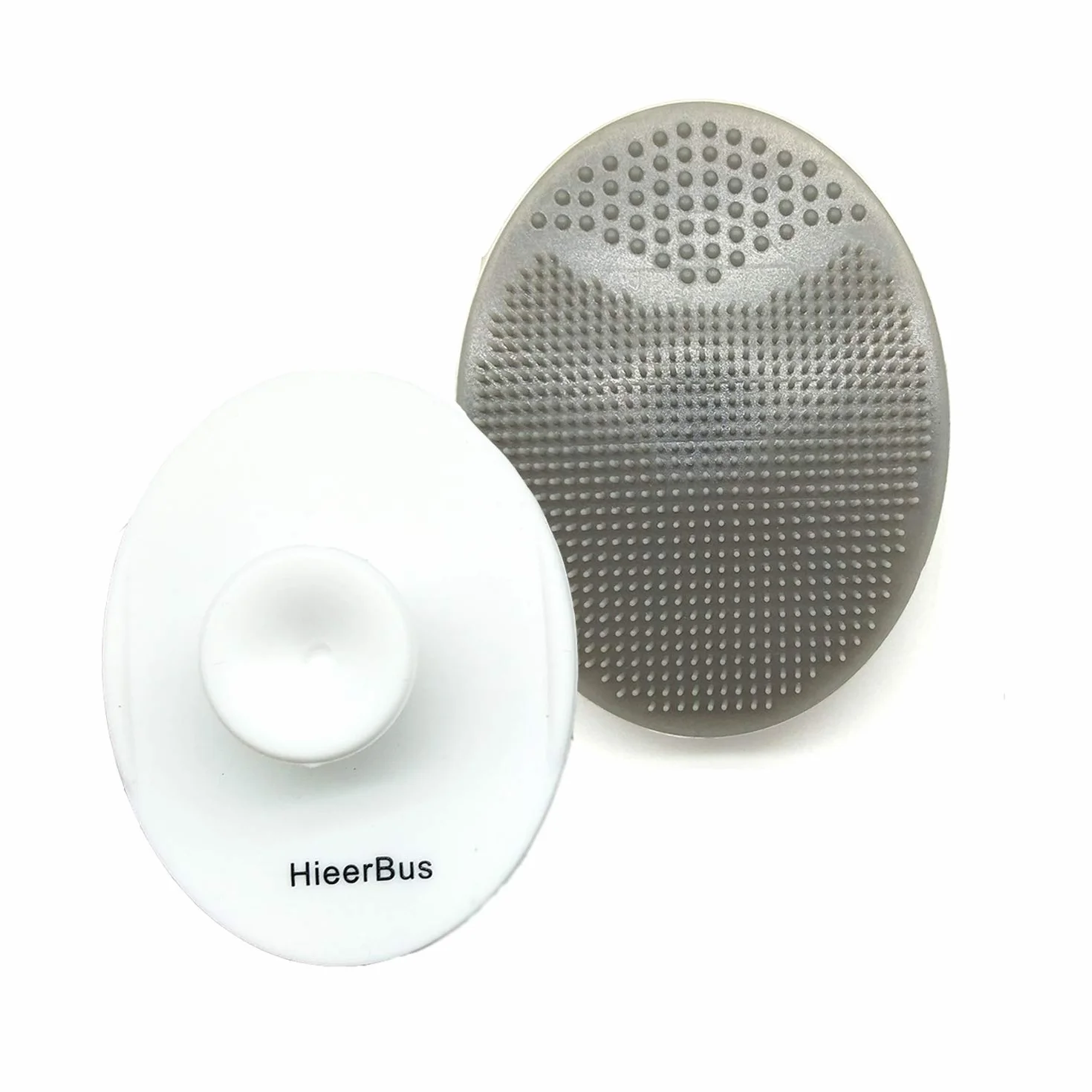 Cepillo de limpieza facial de silicona suave para masaje (blanco + gris)