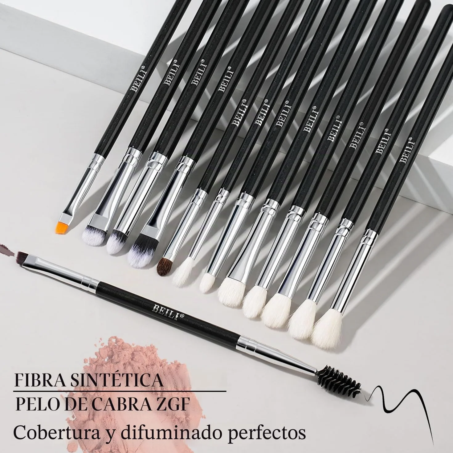 BEILI Set de Brochas de Maquillaje 20 Piezas Profesional Pinceles de Maquillaje Pelo de Cabra Natural Premium Synthetic Brochas de Maquillaje Para Cara y Ojos, Rubor, Contorno, Corrector, Eyeshadow