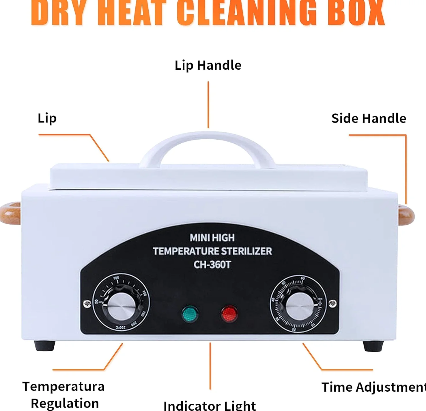 Caja de Limpieza de Herramientas de Metal de Alta Temperatura, 1.5L 300W Esterilizador de Utensilios de Peluquería y Tatuaje con Temperatura y Tiempo Ajustables para Spa, Salones, Peluquerías
