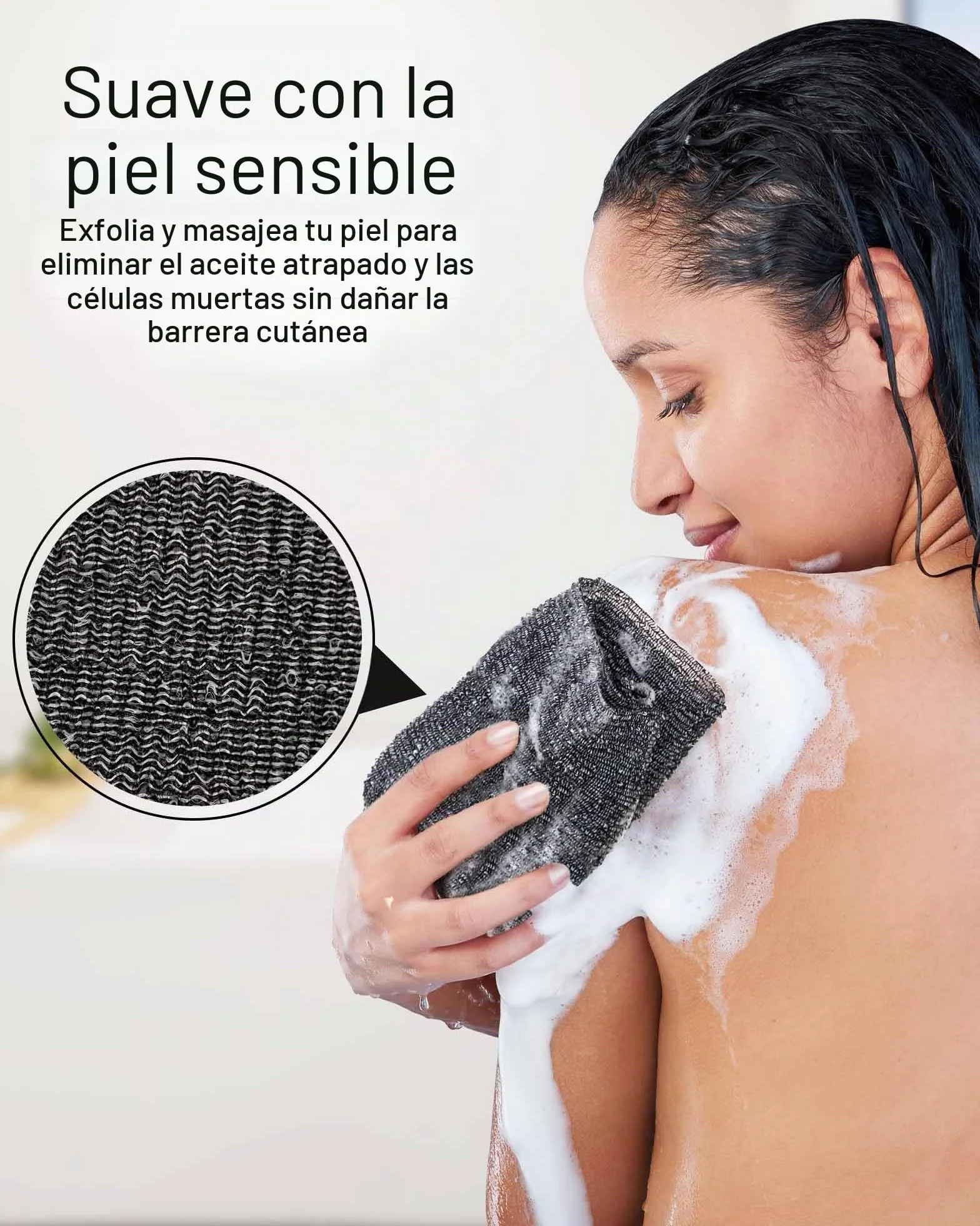Yiclick Paquete de 2 Toallas Exfoliantes - Esponja de Lufa para Cuerpo - Exfoliante de Espalda Suave y Áspera