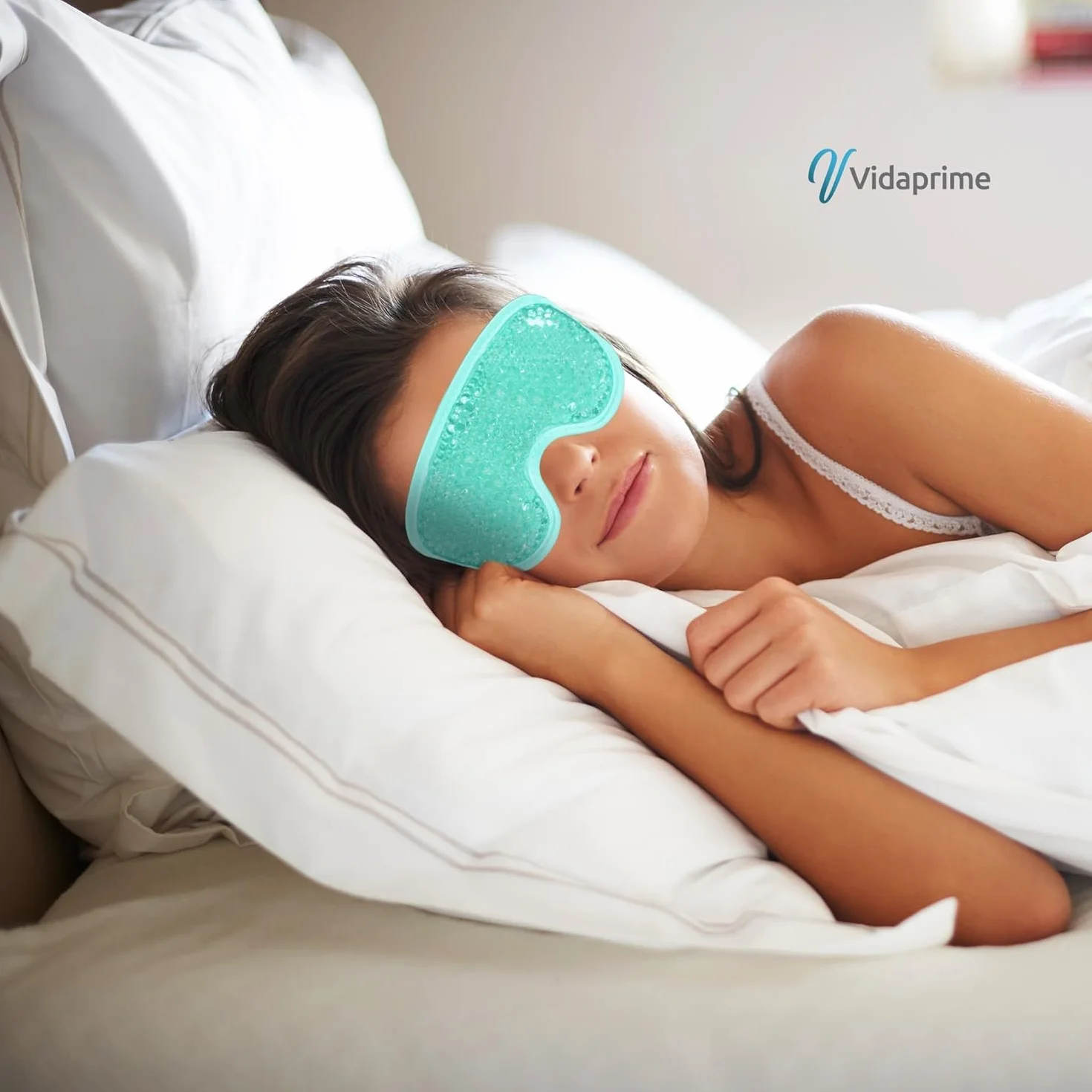 OrtoPrime Antifaz Gel Frío Ojos para Dormir Máscara Reutilizable Migraña Ojeras