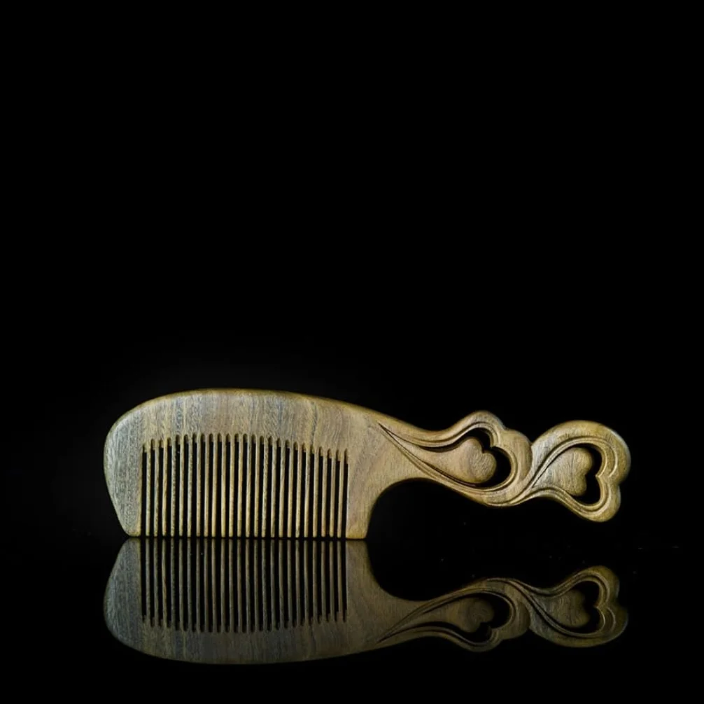 Peines para Hombres Peine de Madera para peinar el Cabello con Mango para Alisar el Cabello Peine para Mujeres Peine de Cabello Largo para Hombres Fi (AA)