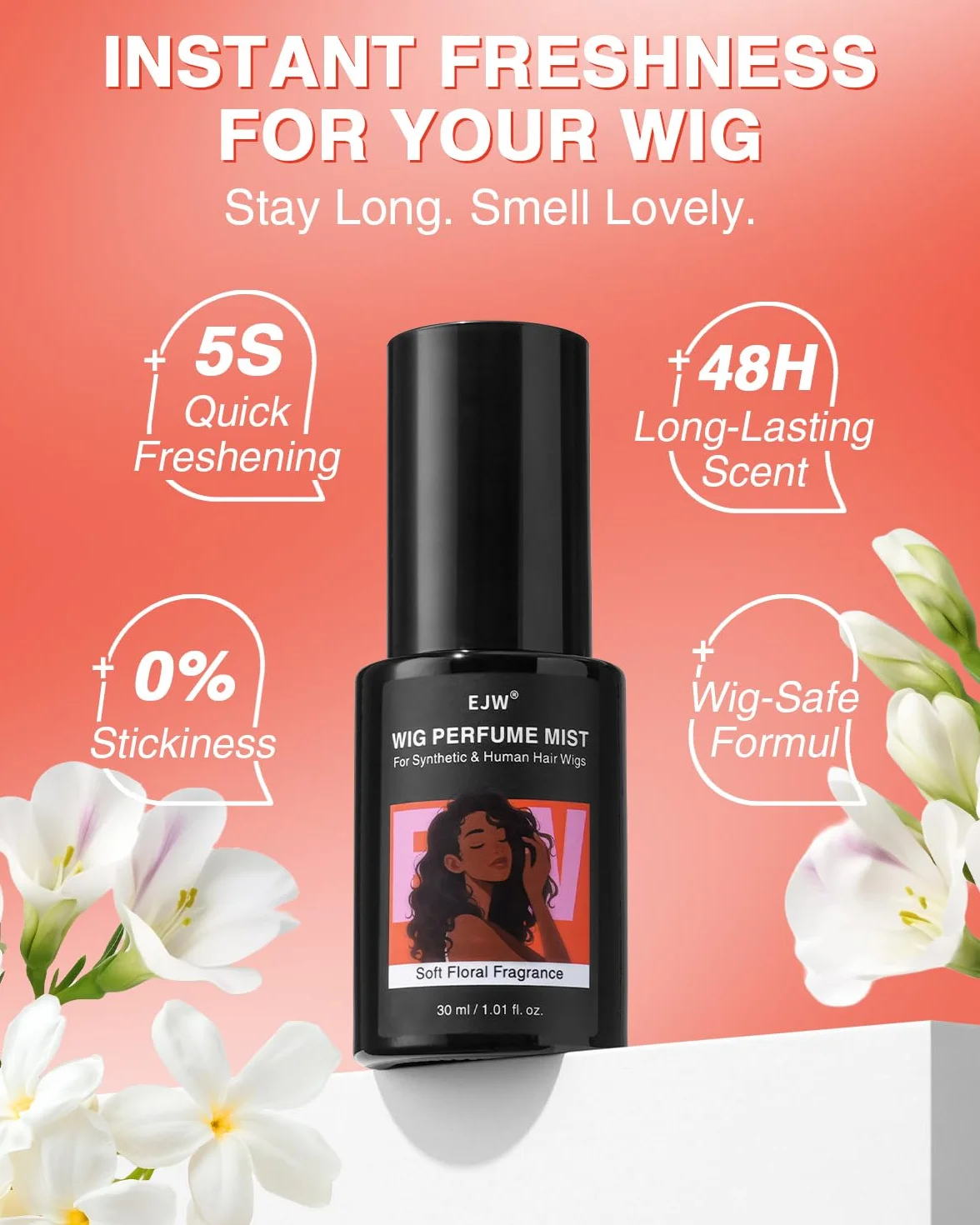 EJW Espray y acondicionador para pelucas de cabello humano y sintético 30 ml