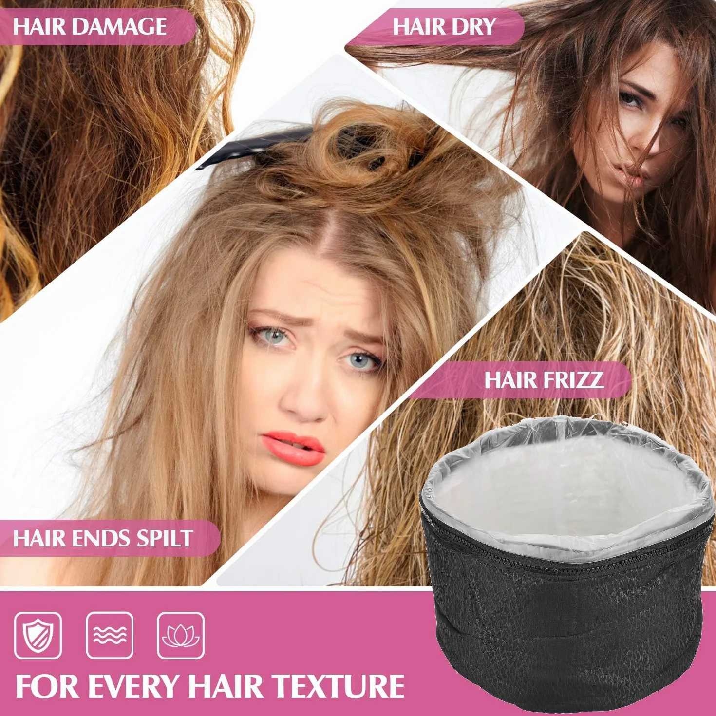 Gorro de Calentamiento Eléctrico para el Cabello, Vaporizador, Secador de Pelo, Tratamiento Térmico