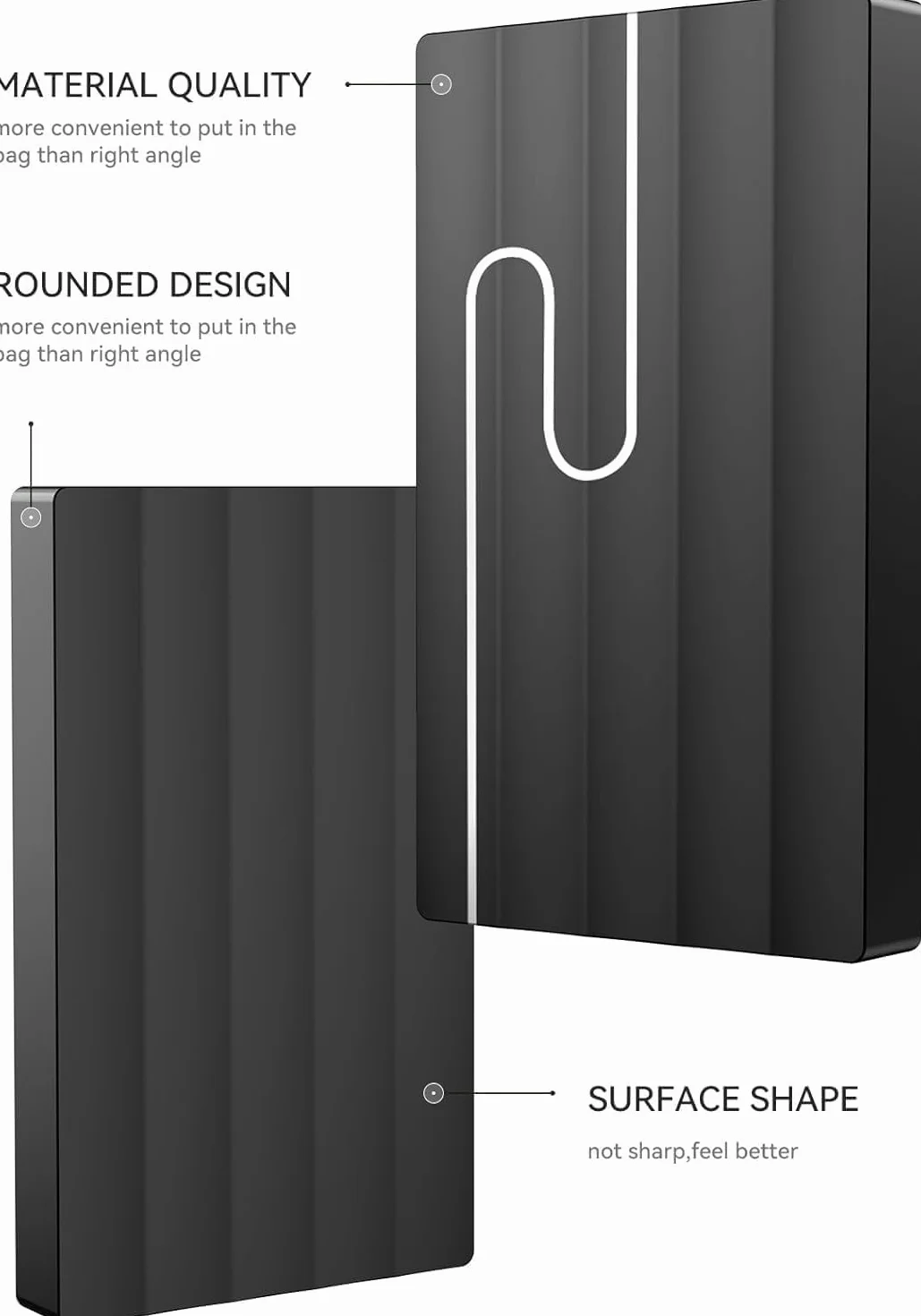 LUDEN'S 2TB Disco Duro Externo Ultra Slim 2.5" Portátil Negro
