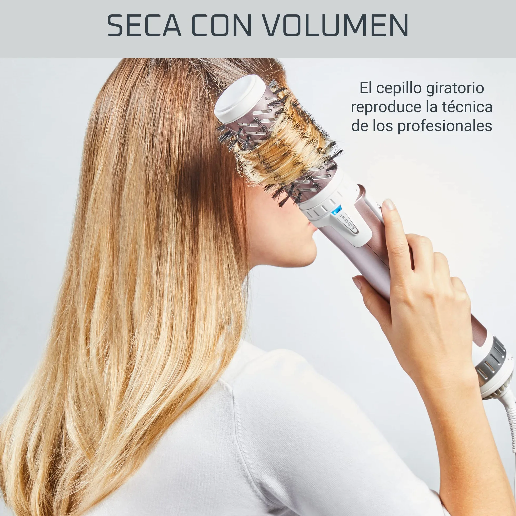 Rowenta Cepillo Brush Activ Premium Care CF9540, cepillo de aire con movimiento giratorio automático y secado simultáneo