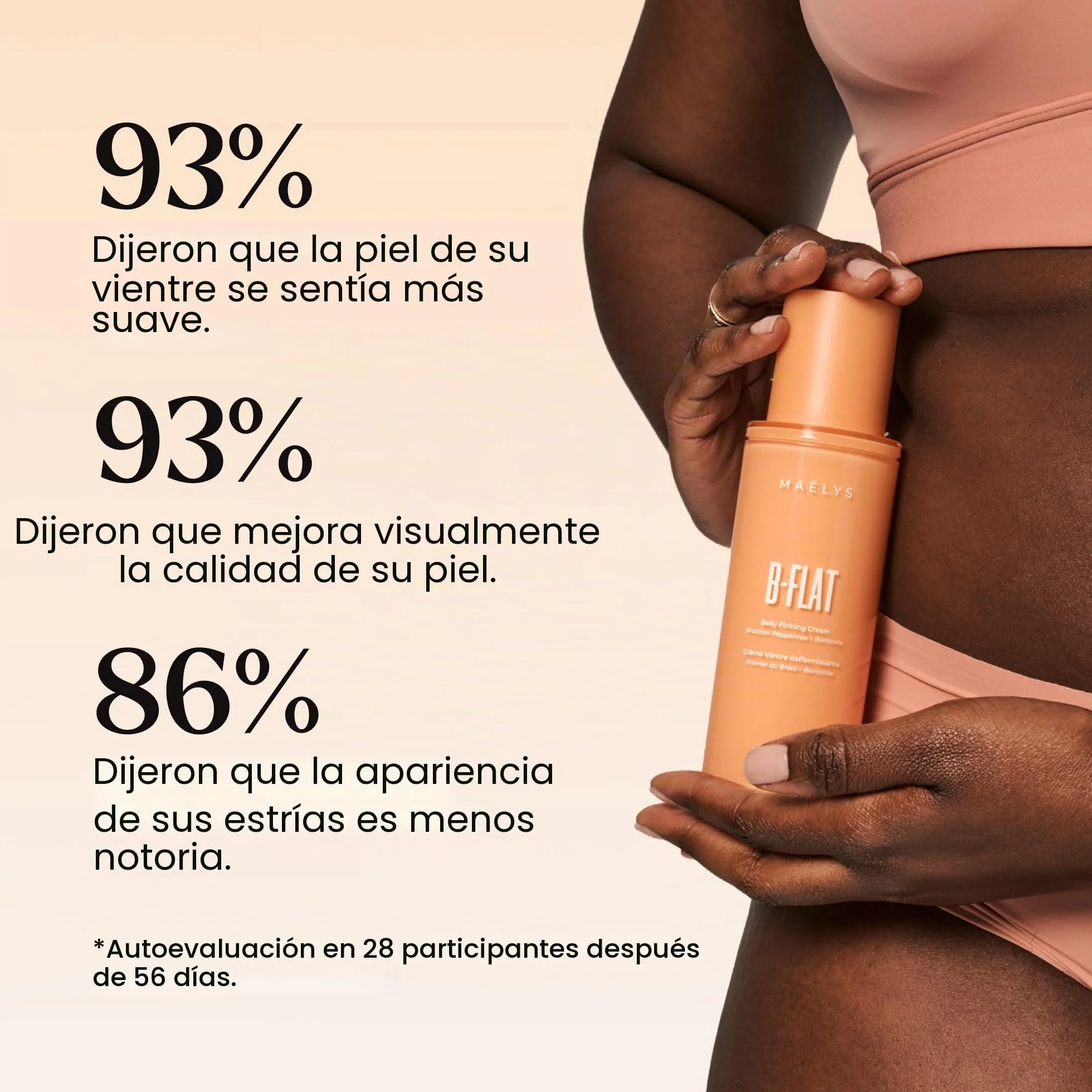 B-Flat Cellulite Stretch Marks Firming Cream | Belly Skin Treatment | Anti-Cellulite Stomach Lotion with Arabica Coffee & Hyaluronic Acid.
