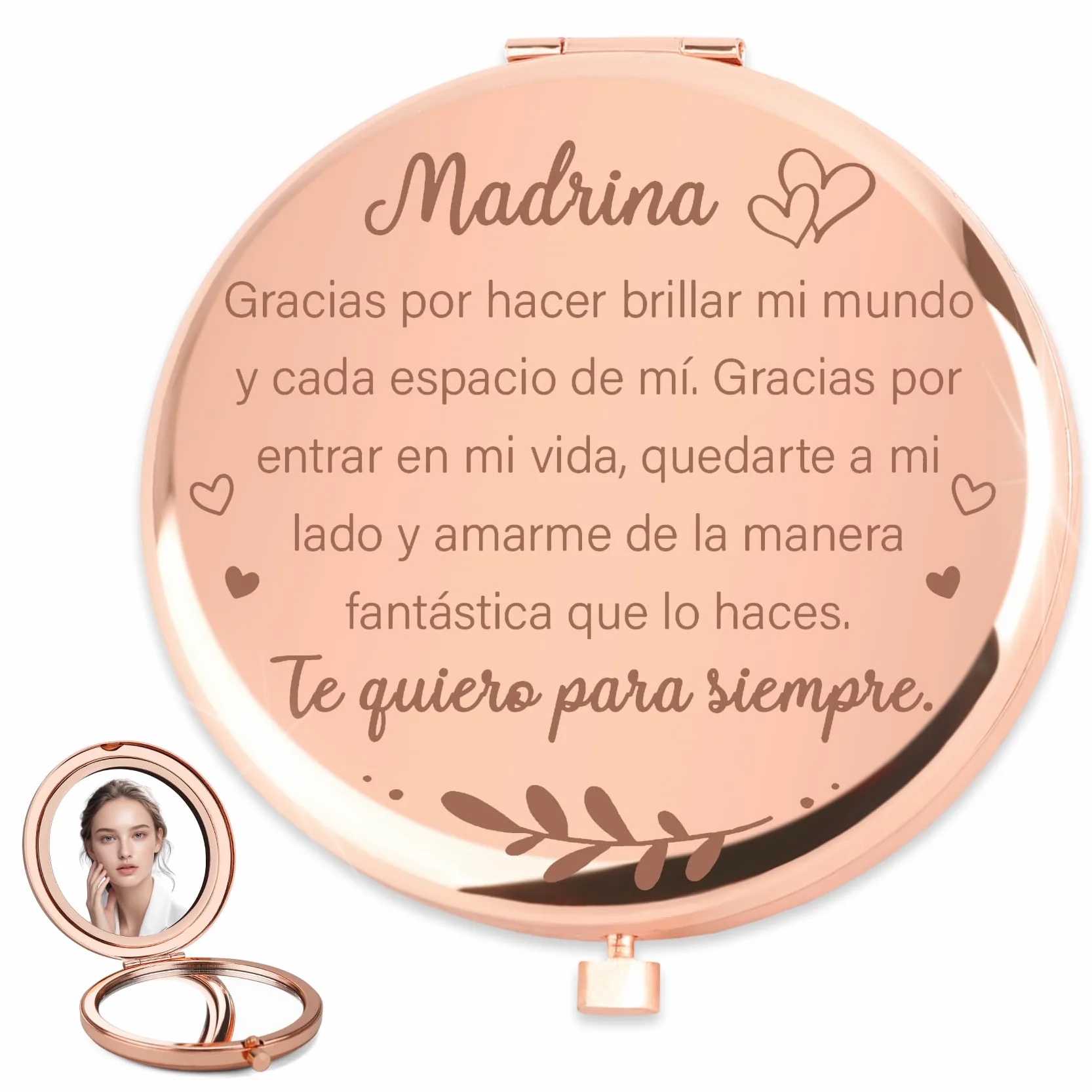 Regalo Madrina Espejo Compacto Originales Navidad Cumpleaños