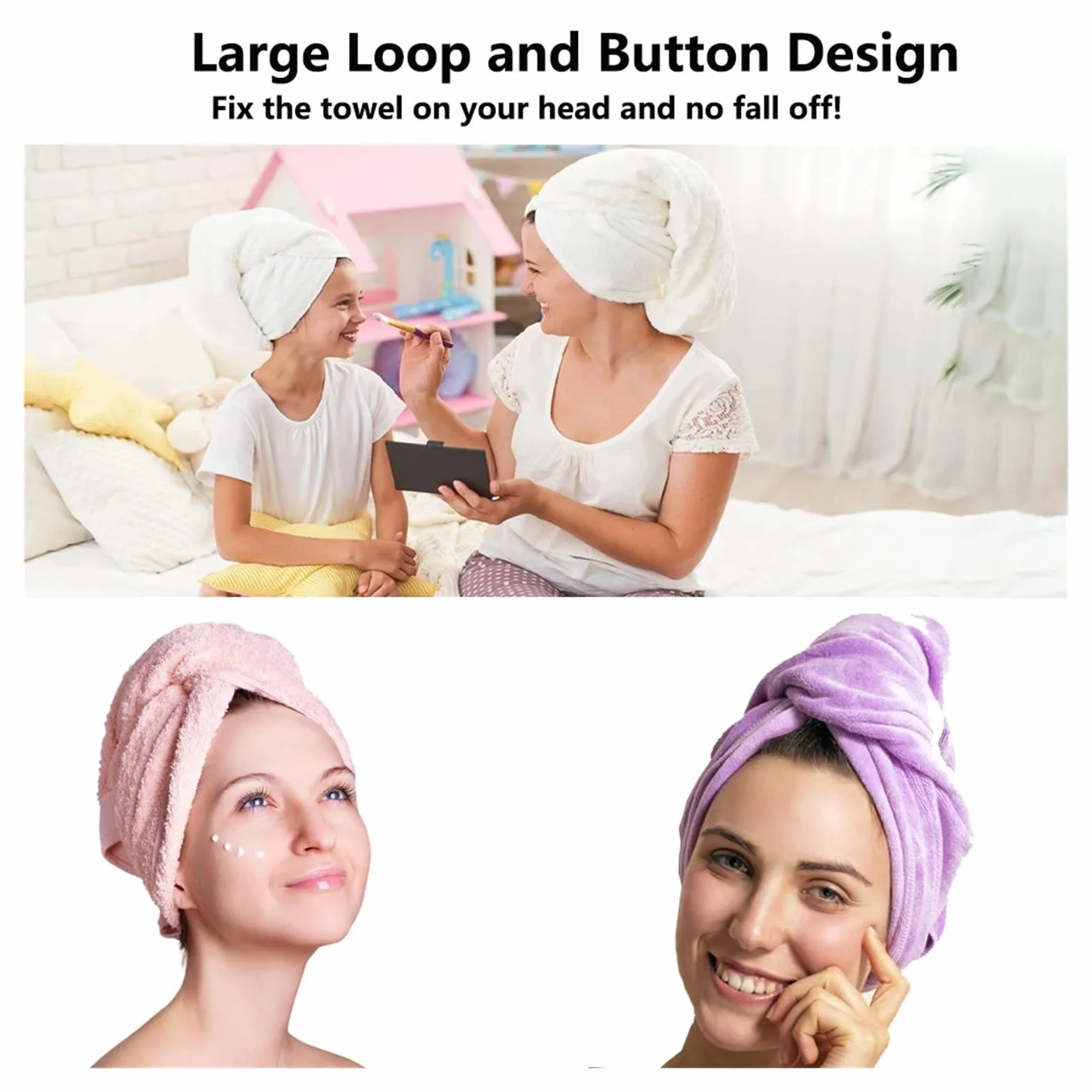 Gorro de Ducha Triangular con Toalla for el Cabello Microfibra | Pink(20pcs)