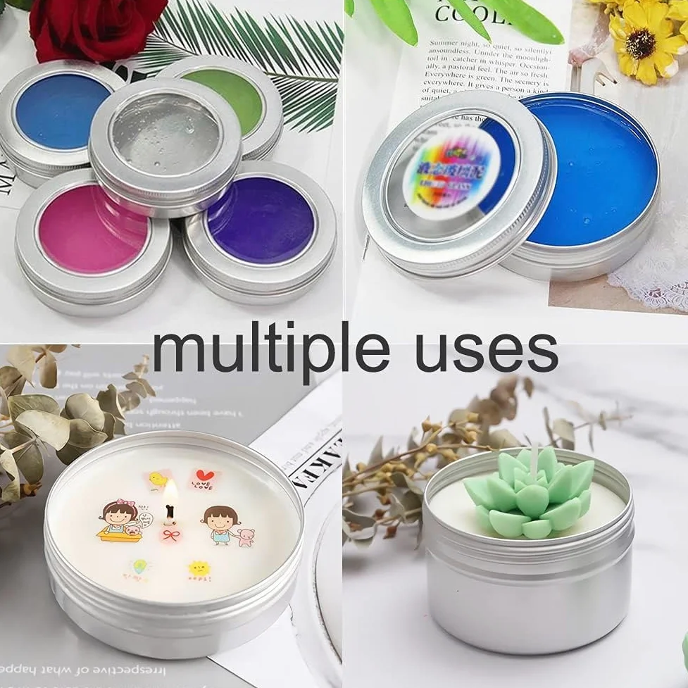 Tarro de plástico para cosméticos, 24 Unidades de 150 ml con Tapas Rosca, Ventana Transparente for Vela, bálsamo Labial cosmético, ungüento(100ml)