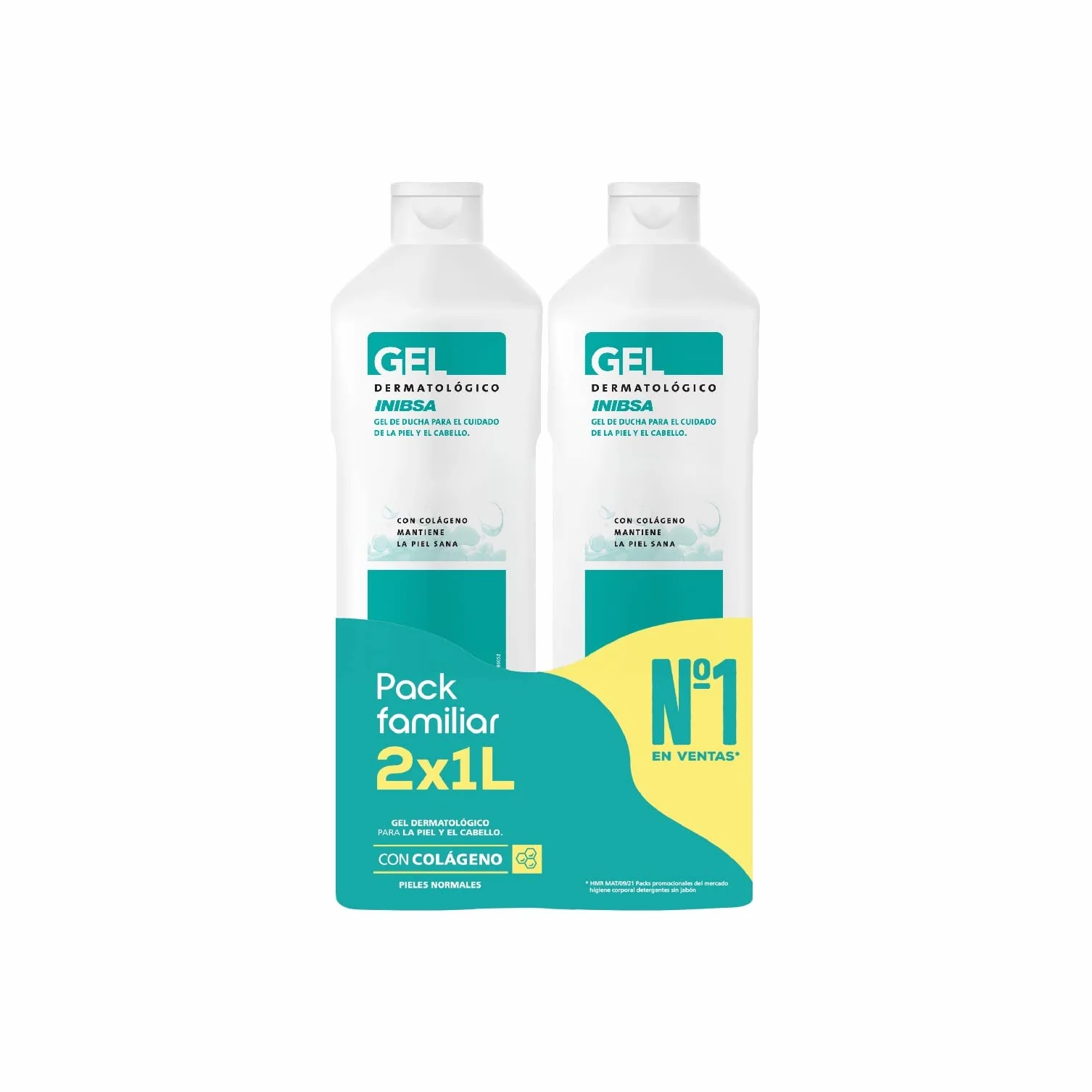 INIBSA Gel de baño dermatológico 2 L Paquete de 2 x 1 L