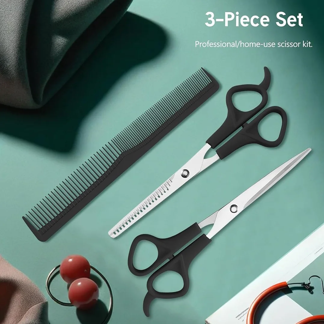 Kit De Tijeras De Peluquería Profesionales Para Corte De Pelo Hombre Mujer Niño Con Capa Peine Pinza