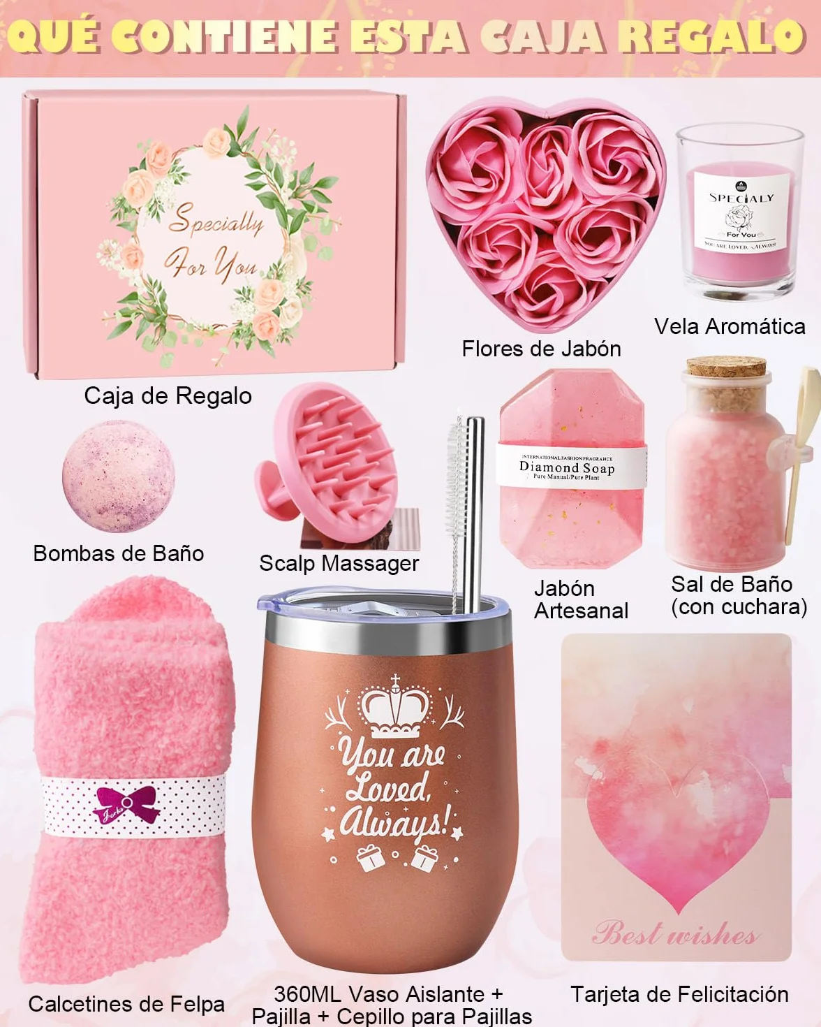 LIVEHITOP Regalos Originales para Mujer Set San Valentín Día de la Madre Navidad
