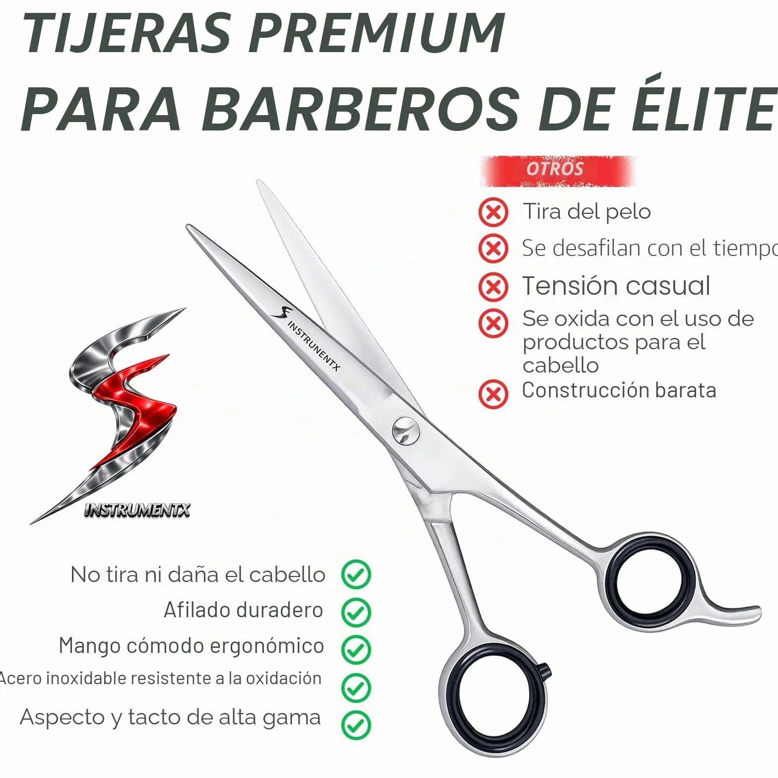 SS INSTRUMENTX Tijeras Peluquería Profesional Acero Inoxidable Corte de Precisión