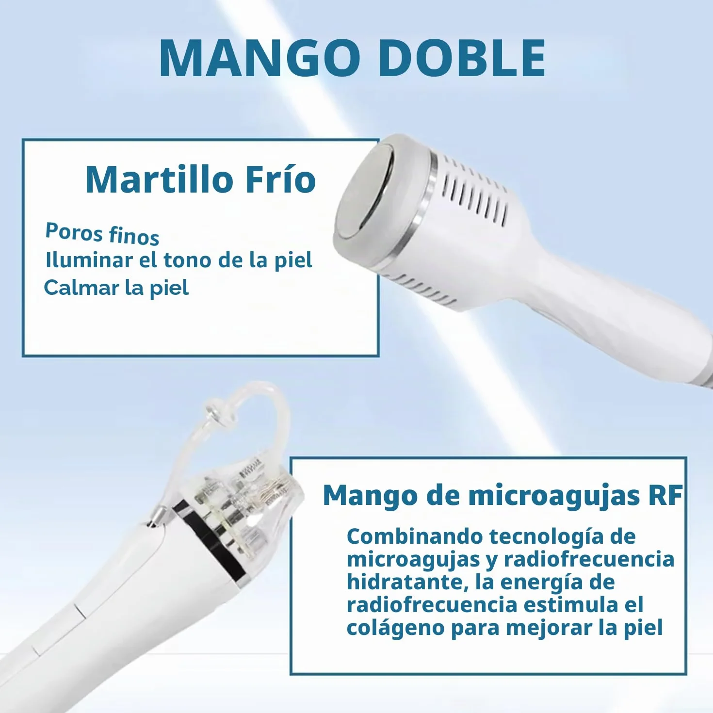 Dispositivo Avanzado de Belleza con 4 Cabezales Especializados: Combina Microagujas y RF para Tratamientos Faciales y Corporales de Rejuvenecimiento y Reparación Cutánea
