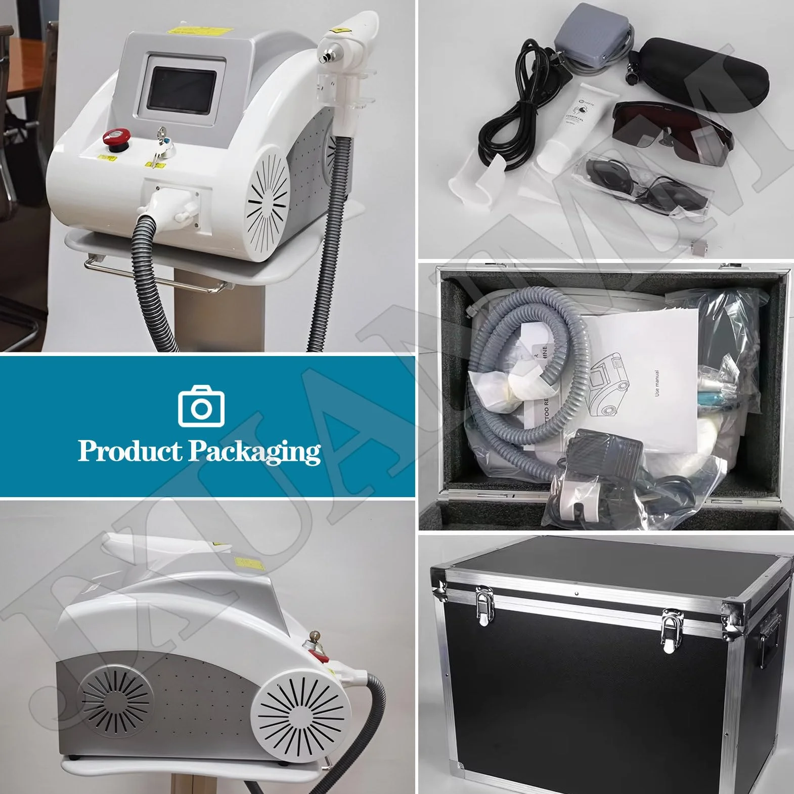 Máquina portátil de eliminación de Tatuajes con láser Pico Nd Yag con mira de Punto Rojo para rejuvenecimiento en Salones de Belleza. 6Probes
