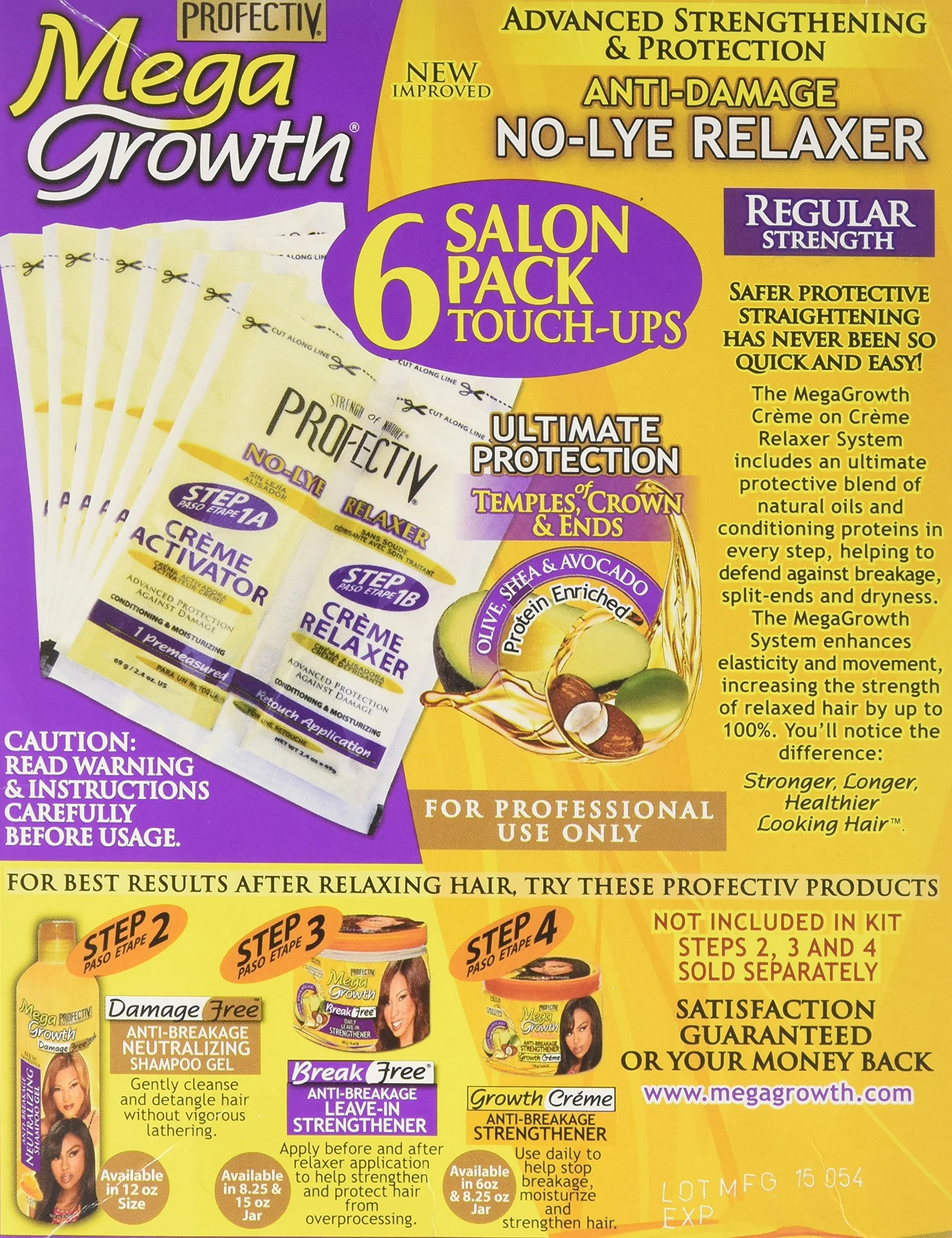 Profectiv Mega Crecimiento Contra Daños sin sosa alisador de pelo fuerza regular