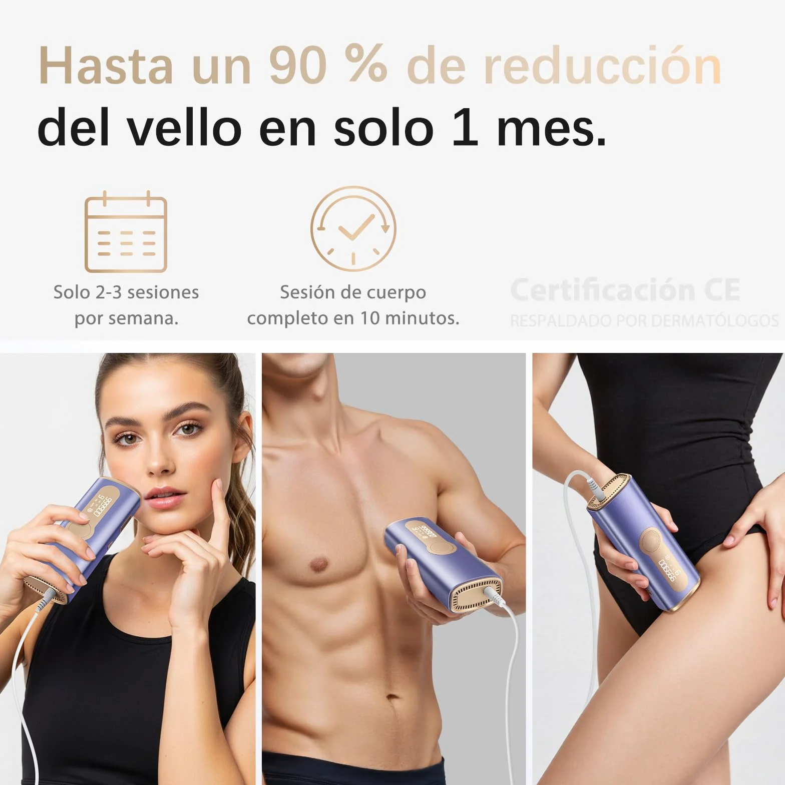 Depiladora Laser IPL Haarlosy con Refrigeración, 3 en 1, 9 Niveles de Energía, 999,900 Flashes