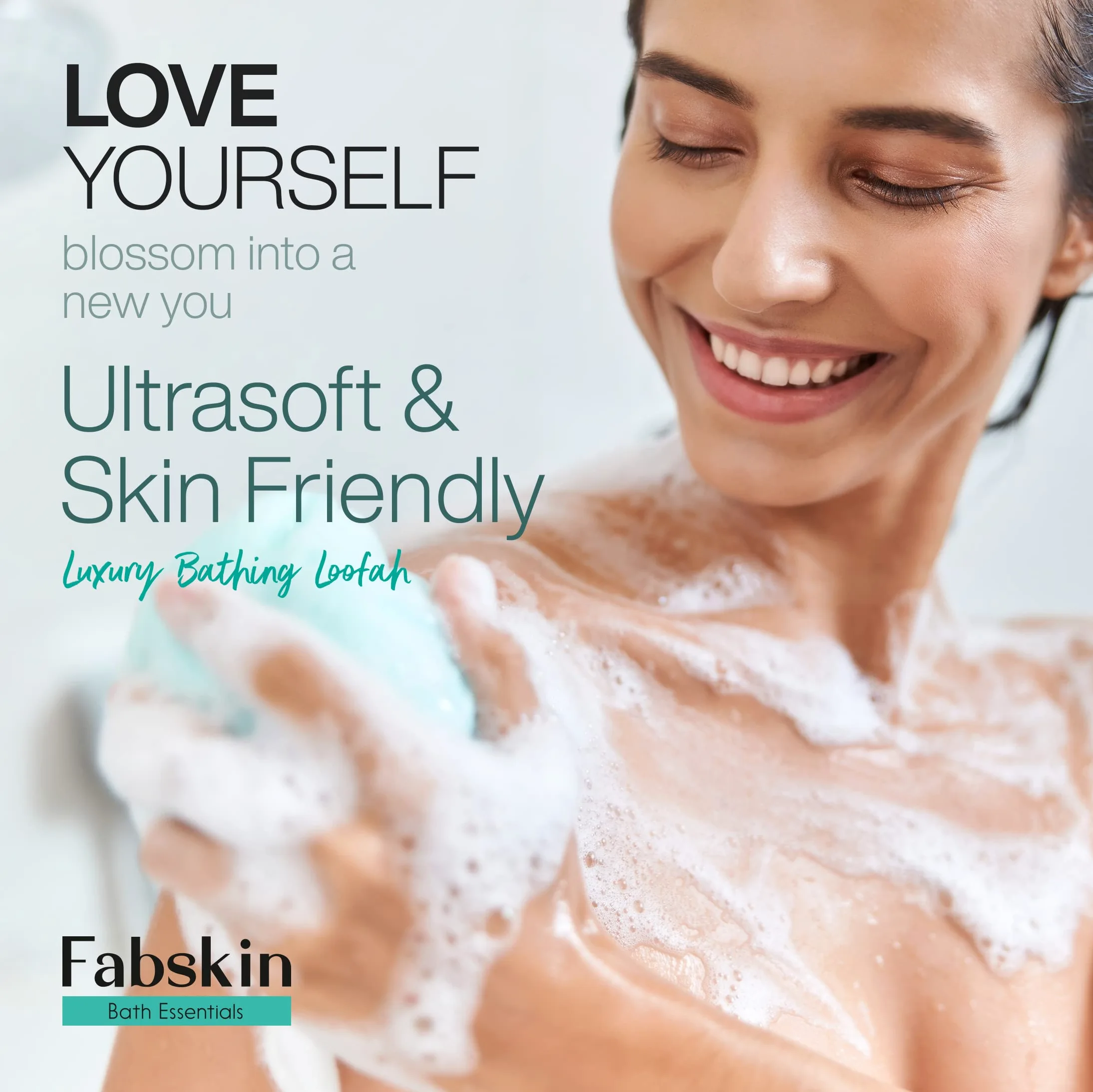 Fabskin Cepillo de baño corporal de lufa para hombres y mujeres con mango largo | Cepillo de baño corporal | Estropajo de espalda para baño | Fabricado en la India (verde)