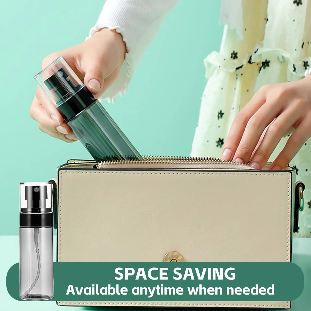Botellas de spray vacías de plástico 80ml 2 piezas reutilizables para perfume detergente champú