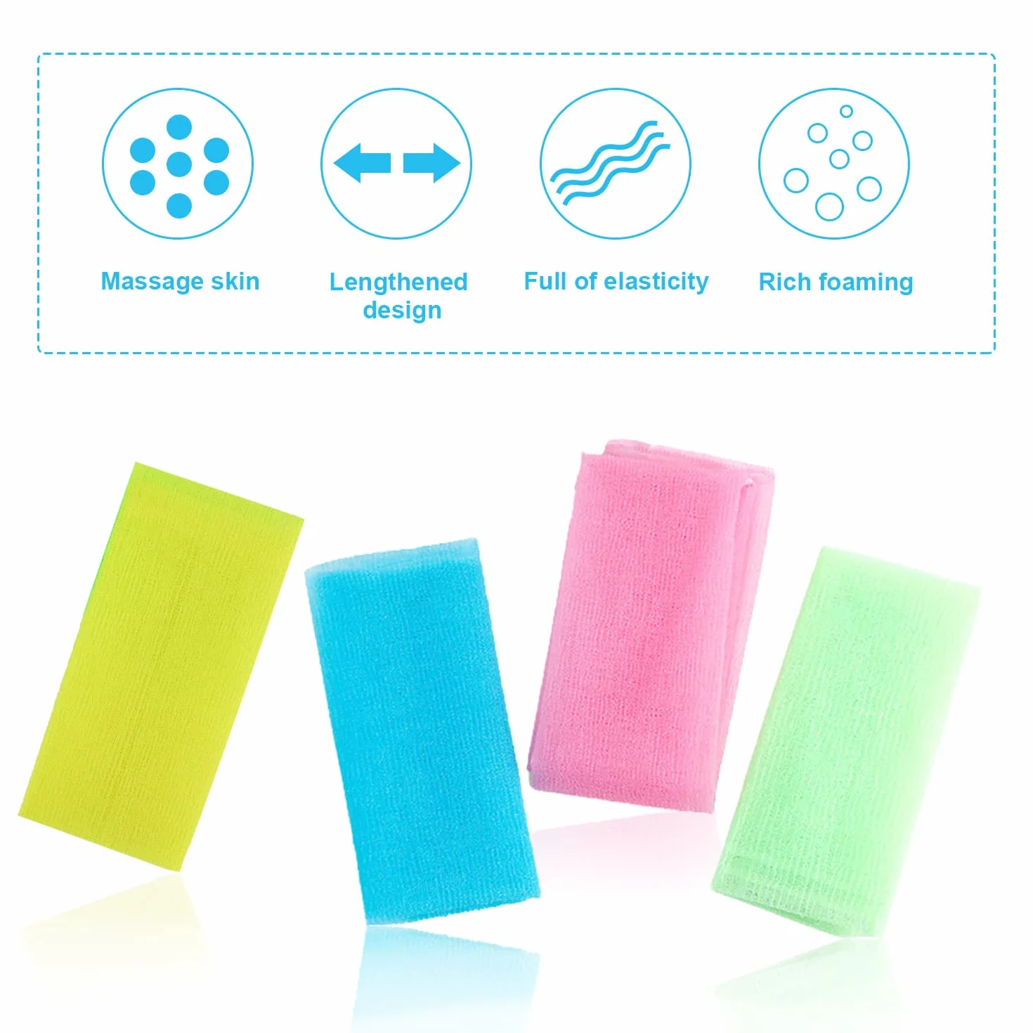 VIKSAUN Multicolor Japonés Exfoliante Sponja de Ducha Baño 4 Unids