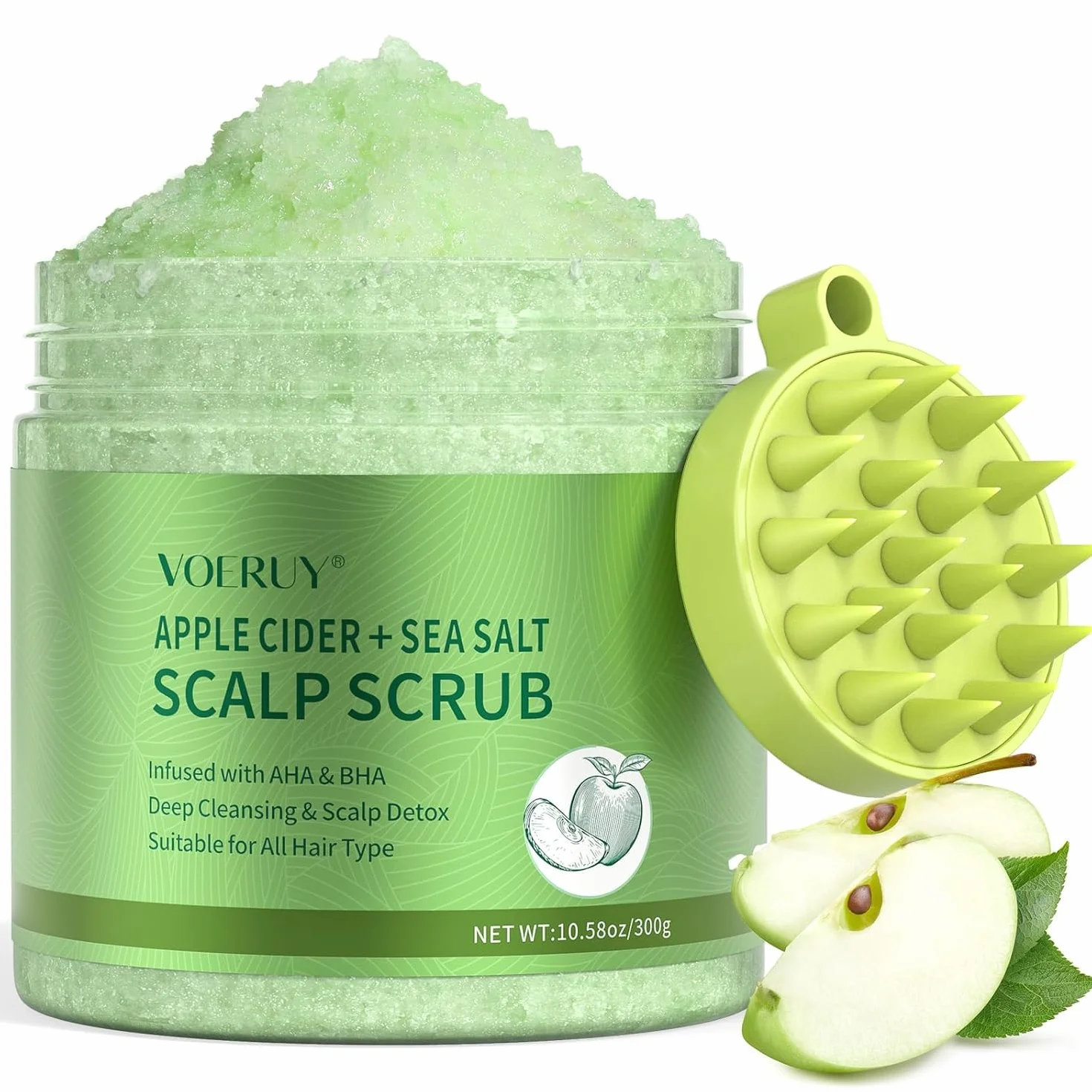 Exfoliante de cuero cabelludo AHA BHA 2 en 1 con masajeador de silicona