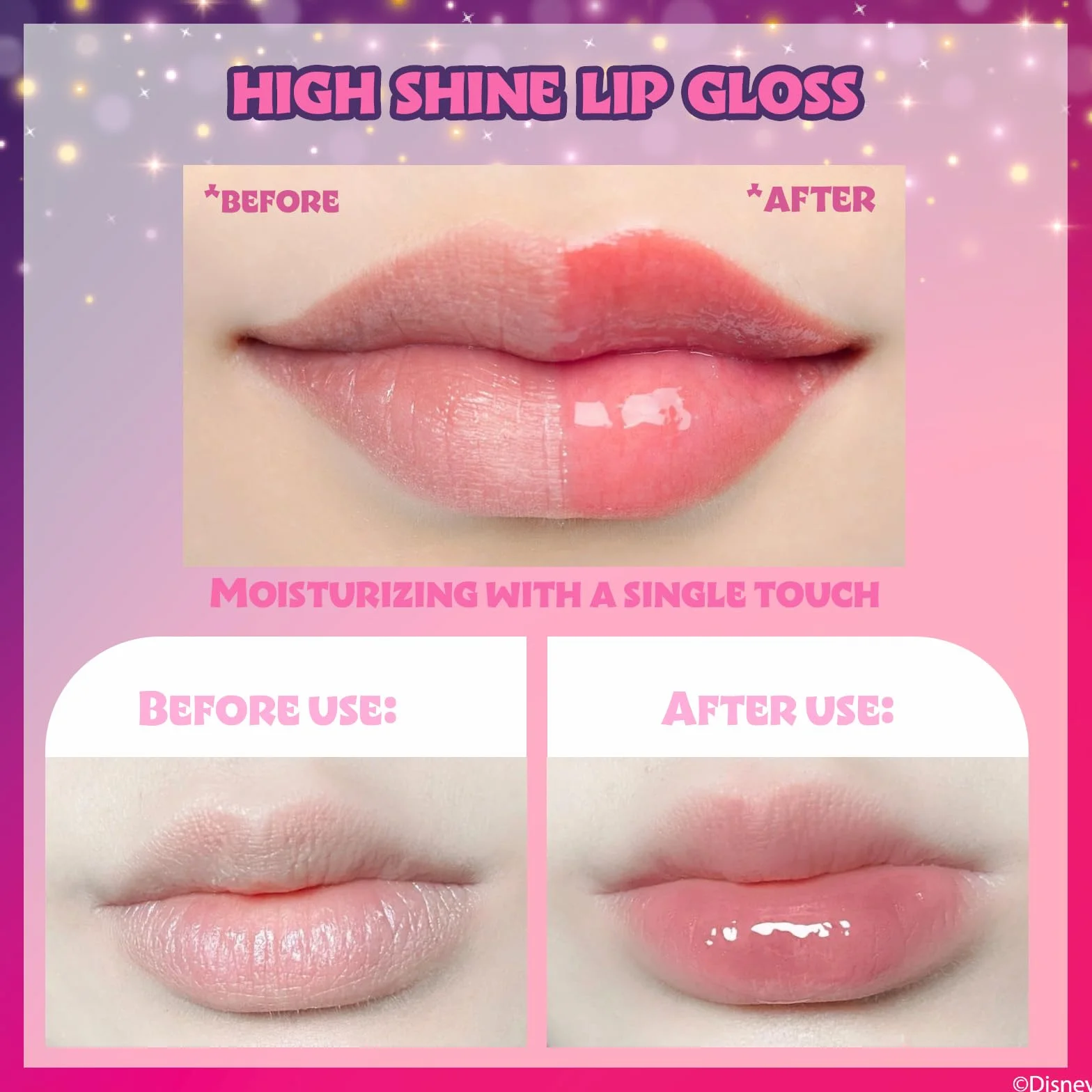 Disney Princess Brillo Labial Vegetal 12 uds