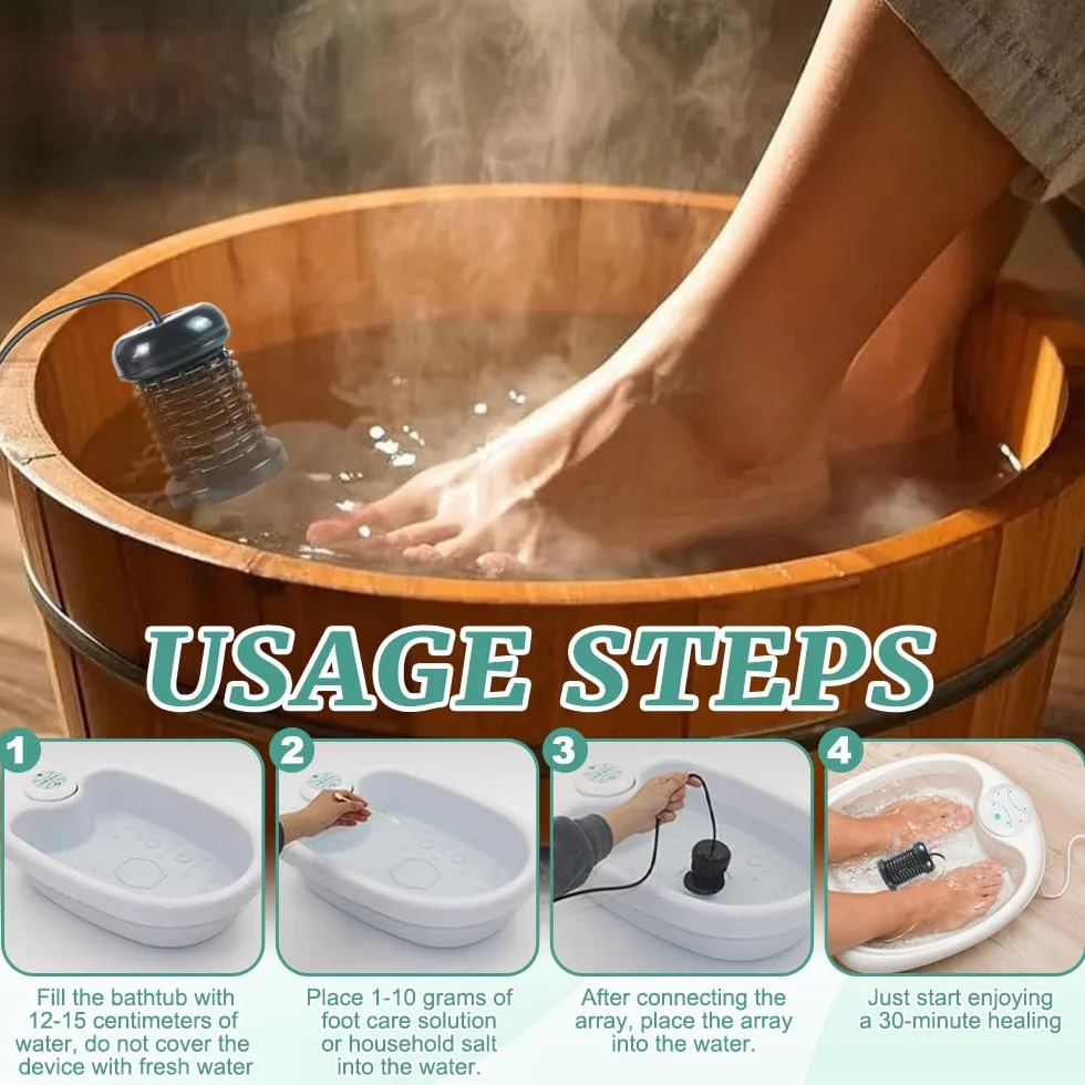 Baño de Pies Iónico, ADDLIVE Masajeador de Pies con Agua, Hidromasaje para Pies, Favorece la Circulación Sanguínea, Mejora la Calidad del Sueño y Alivia el Estrés(Sin Cuenca)