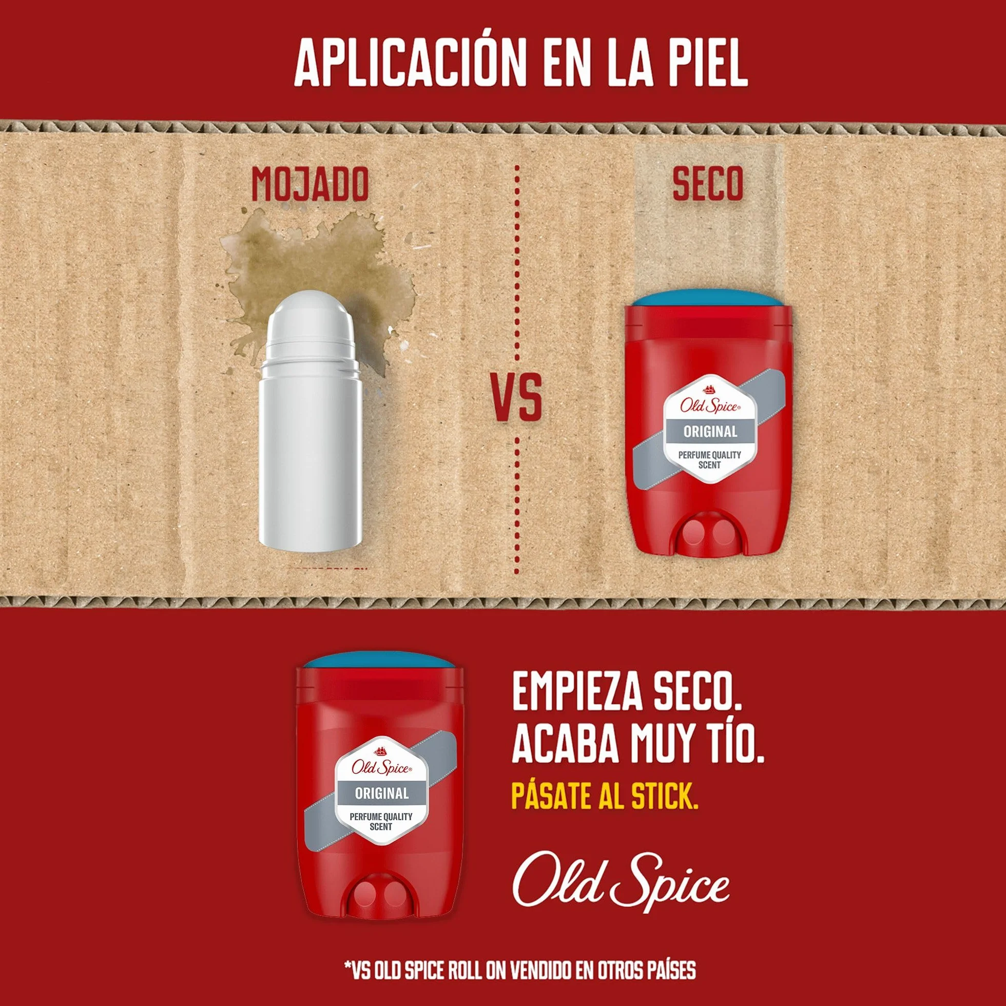 Old Spice Original Desodorante en Barra para Hombres 4x50 ml, Fresco 24 Horas, Protección Contra el Mal Olor