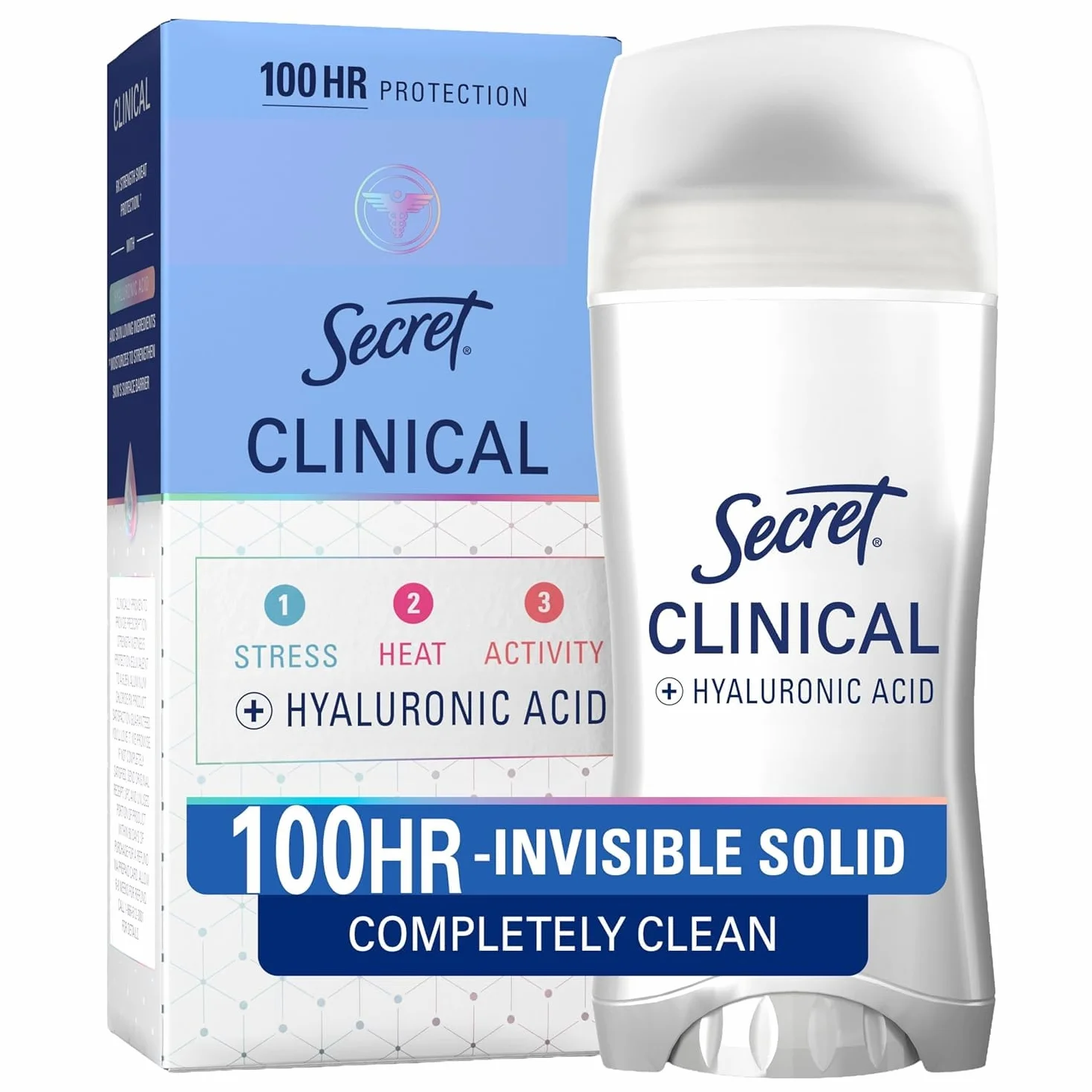 Secret Clinical Strength Invisible Solid Antiperspirant & Deodorant Completely Clean Scent, 1.6 Fl Oz