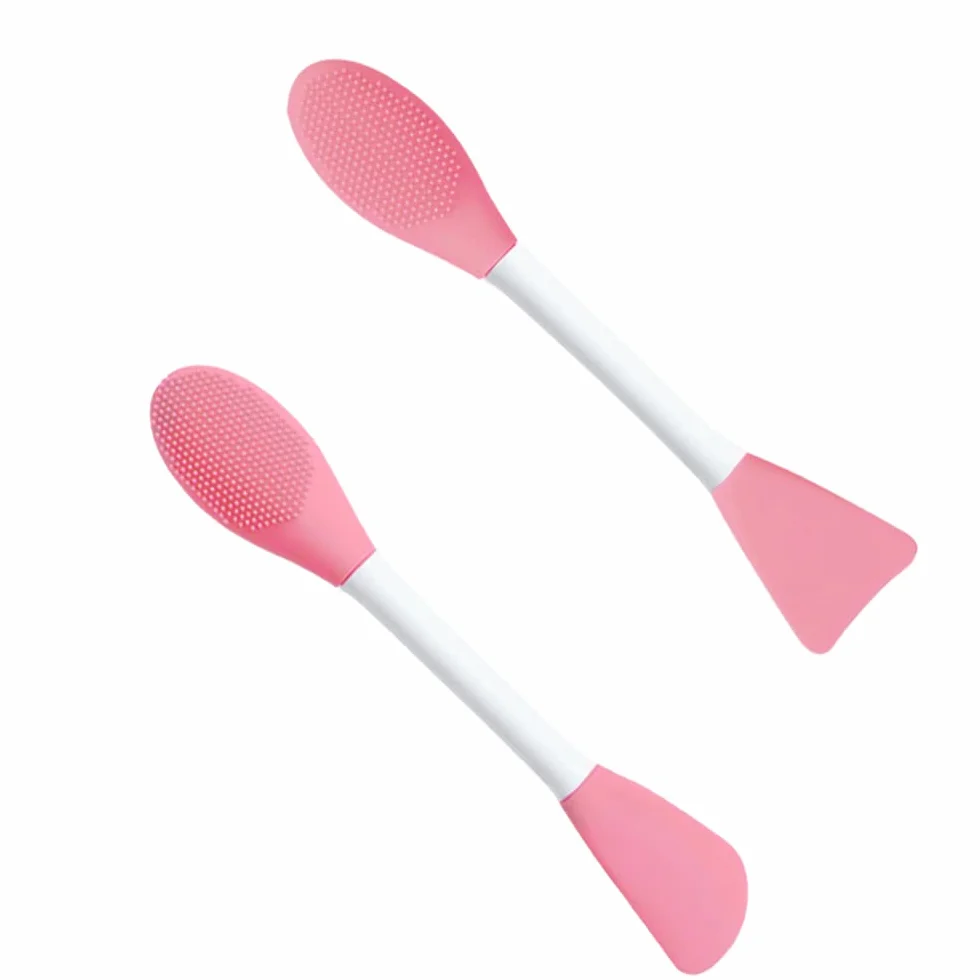Cepillo De Mascarilla de Silicona, 2Pcs Cepillo Aplicador de Limpieza Facial, Herramienta de Belleza
