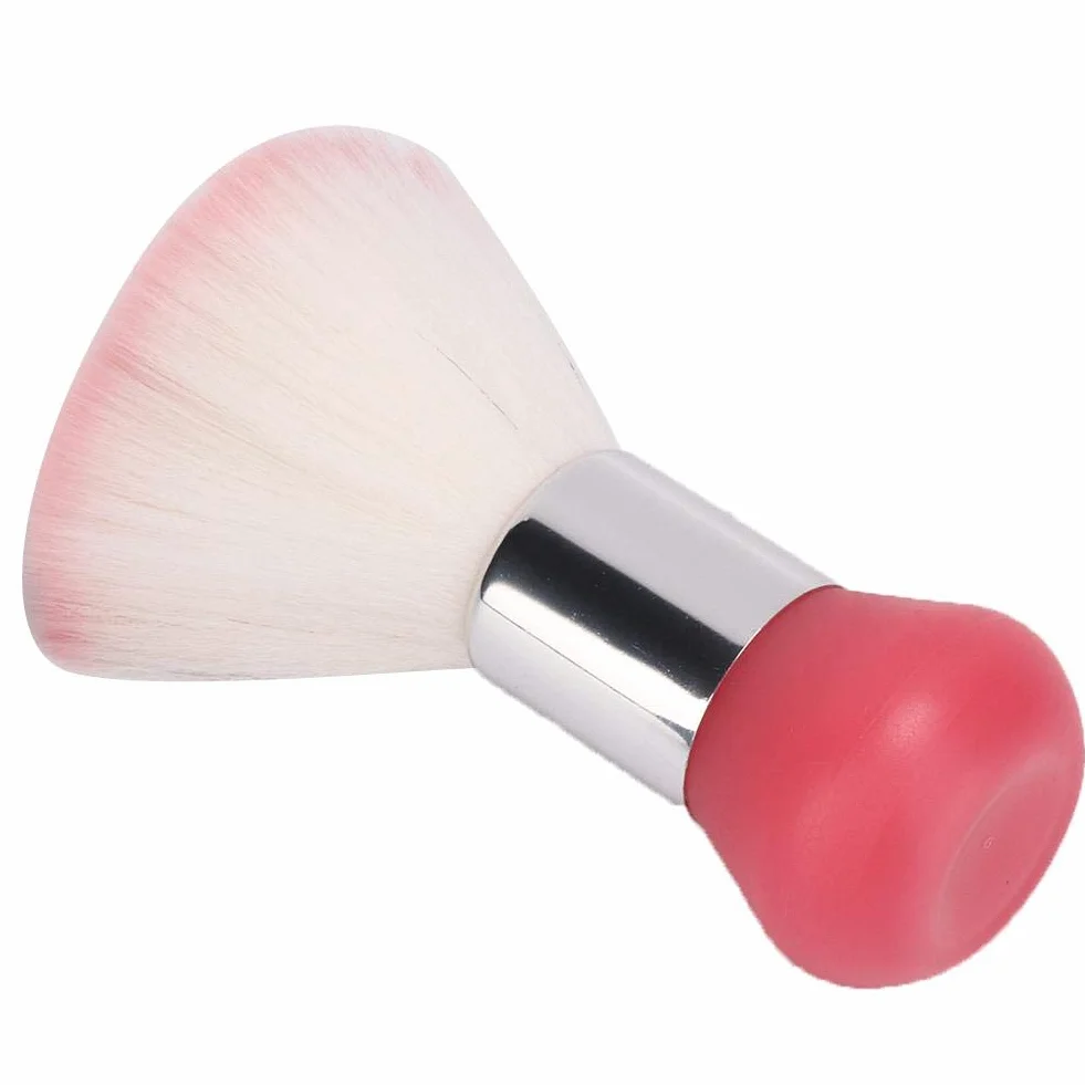 Plumero suave para cara y cuello, Mini cepillo de pelo ligero para peluquería y recortes (Rosado)