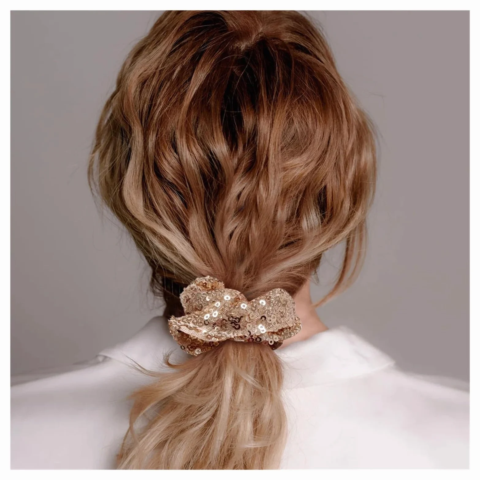 Juego de 180 coleteros con lentejuelas brillantes for el pelo, bandas elásticas 3,9 pulgadas for mujeres y niñas para Todo Tipo y Estilo de Cabello