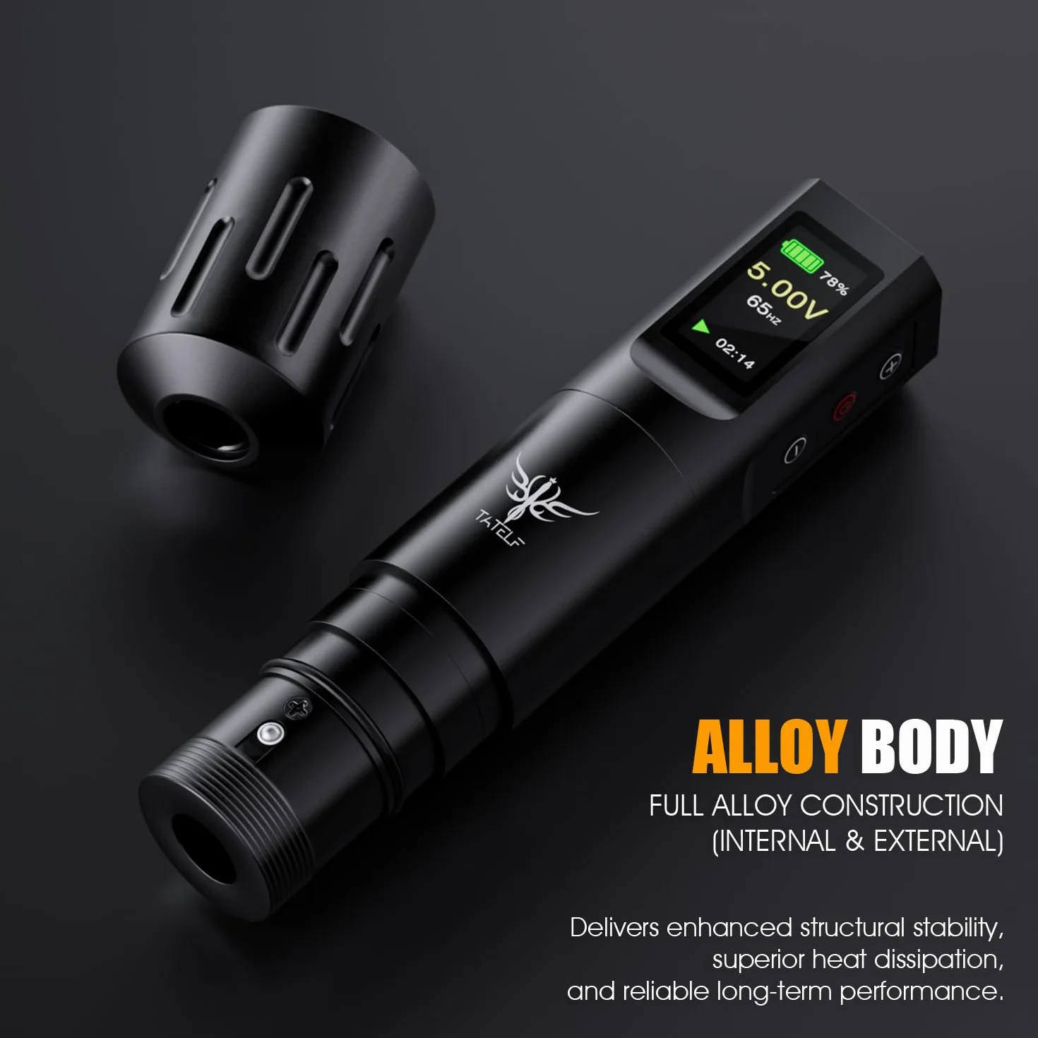 Máquina de Rotativa Inalámbrica con Pantalla LCD y Batería 1600mAh, Conexión RCA, 10 Tintas 20 Agujas para Principiantes y Artistas Kit Completo Profesional TATELF
