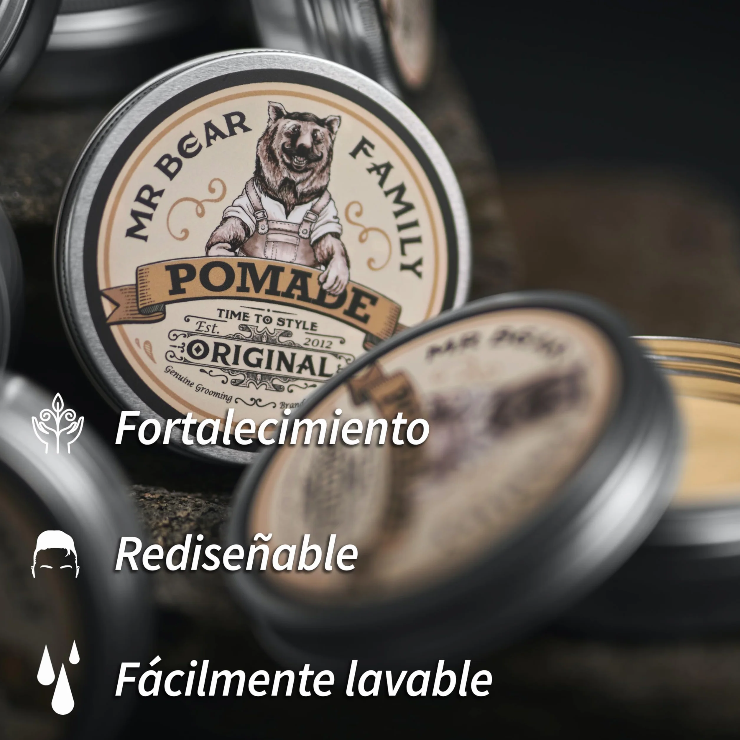 Pomada para el Cabello de Hombres - Texturizante a Base de Agua - Anticaspa - No Grasa - Brillo Natural - 100 ml