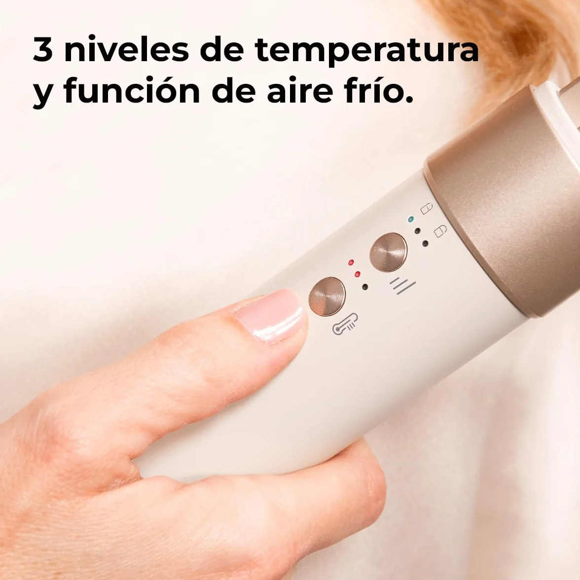 Cecotec Cepillo de Aire Secador Moldeador Alisador MultiFunción 8 Cabezales CeramicCare AirGlisse Champagne 1400W