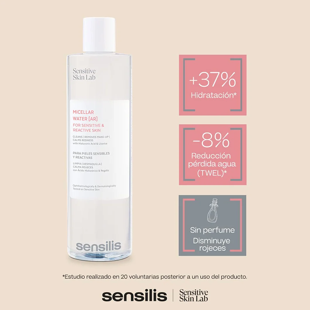 Sensilis Agua Micelar Pieles Sensibles Ácido Hialurónico Extracto Regaliz Limpia Desmaquilla Calma Rojeces