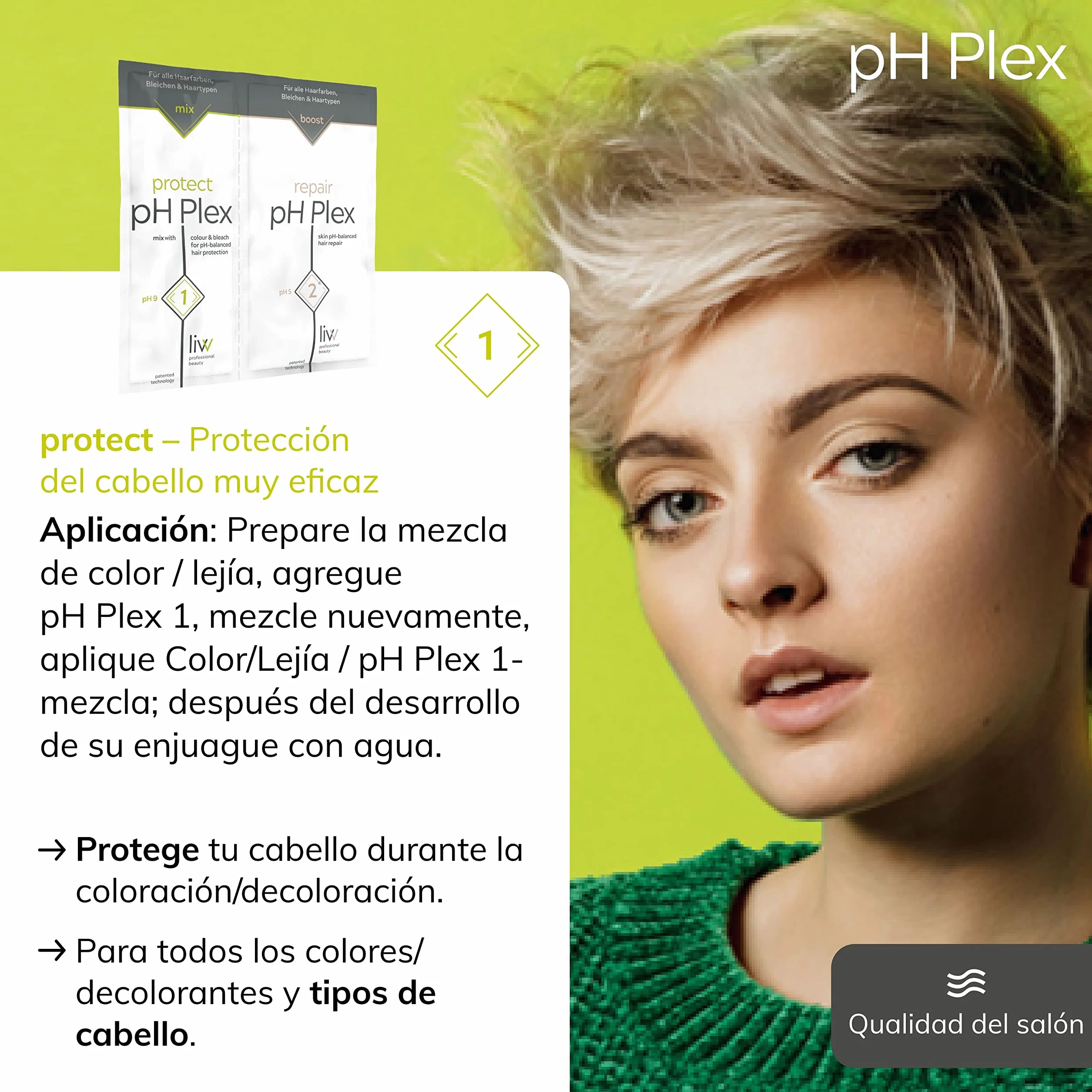 pH Plex 1 protect & 2 repair Set cuidado cabello protección reparación color decoloración cabello dañado