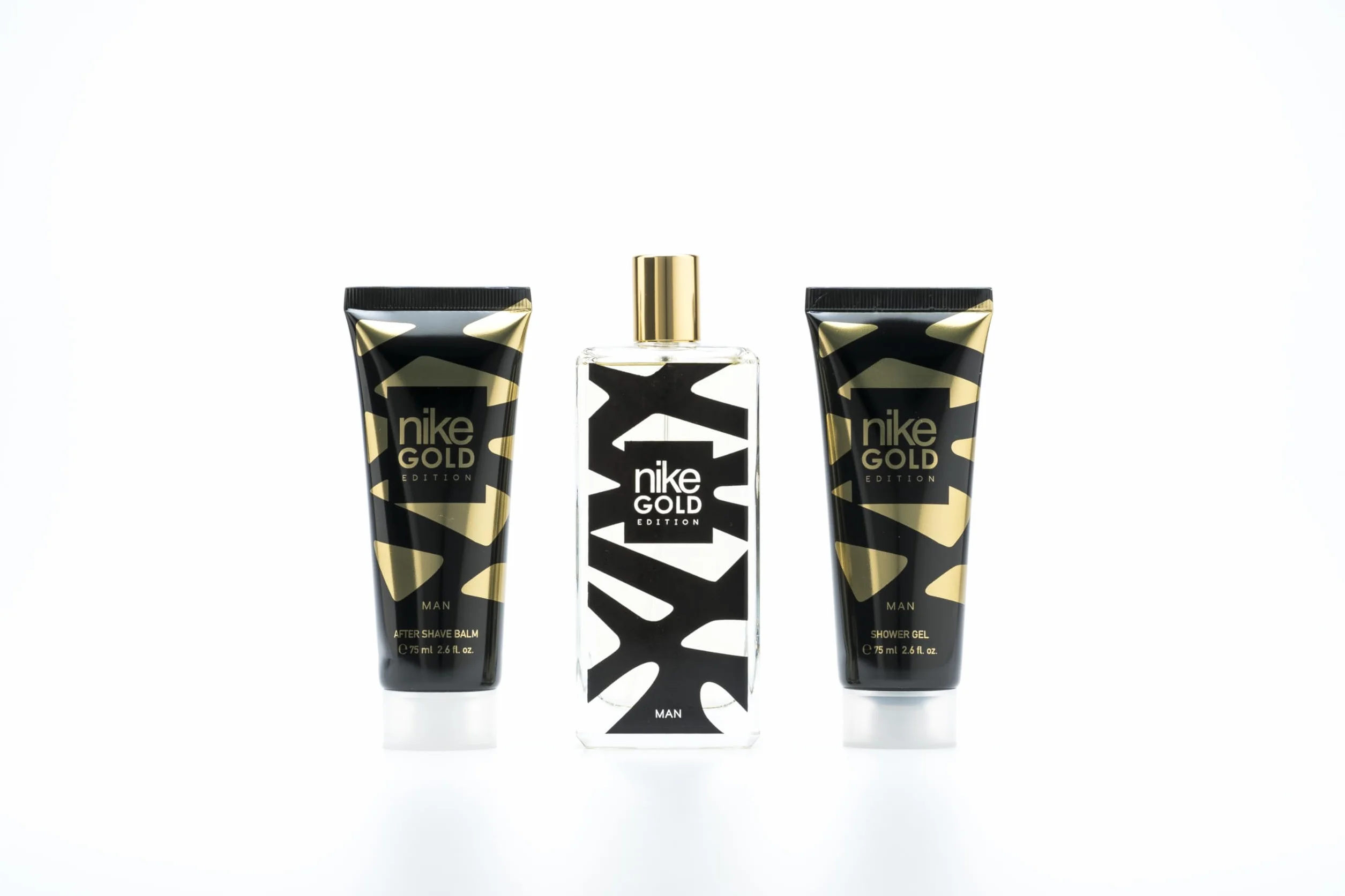 NIKE Gold Edition Colonia 100 ml After Shave 75 ml Gel de Baño 75 ml Estuche Regalo Hombre Eau de Toilette Masculina