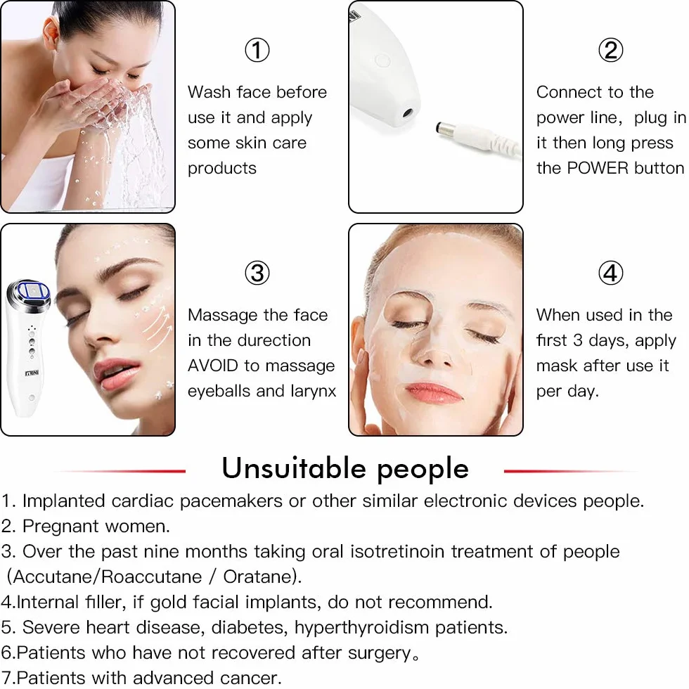 Mini HIFU Máquina Profesional RF Ultrasónico Lifting Antiarrugas Estiramiento Piel Facial Cuello Ojos Belleza