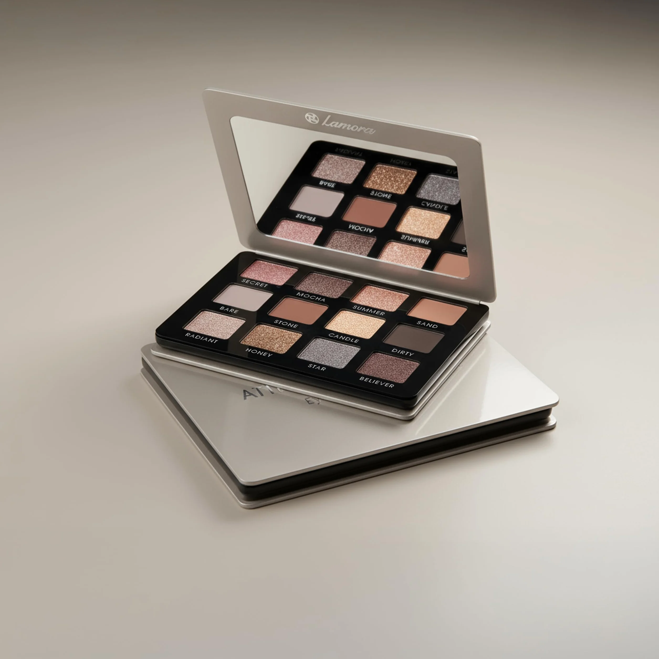 Paleta de Sombras de Ojos Profesionales 12 Colores Fríos Opacos y Brillantes Tamaño Viaje