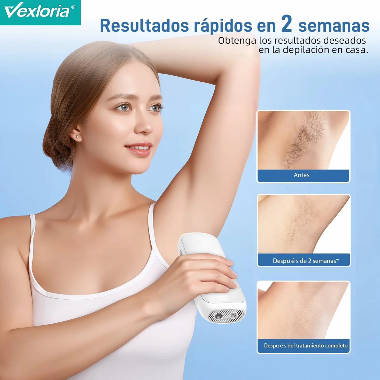 Depiladora Laser IPL Enfriamiento 5 Niveles Energía Flashes Ilimitados Luz Pulsada Piernas Bikini Axilas Cara