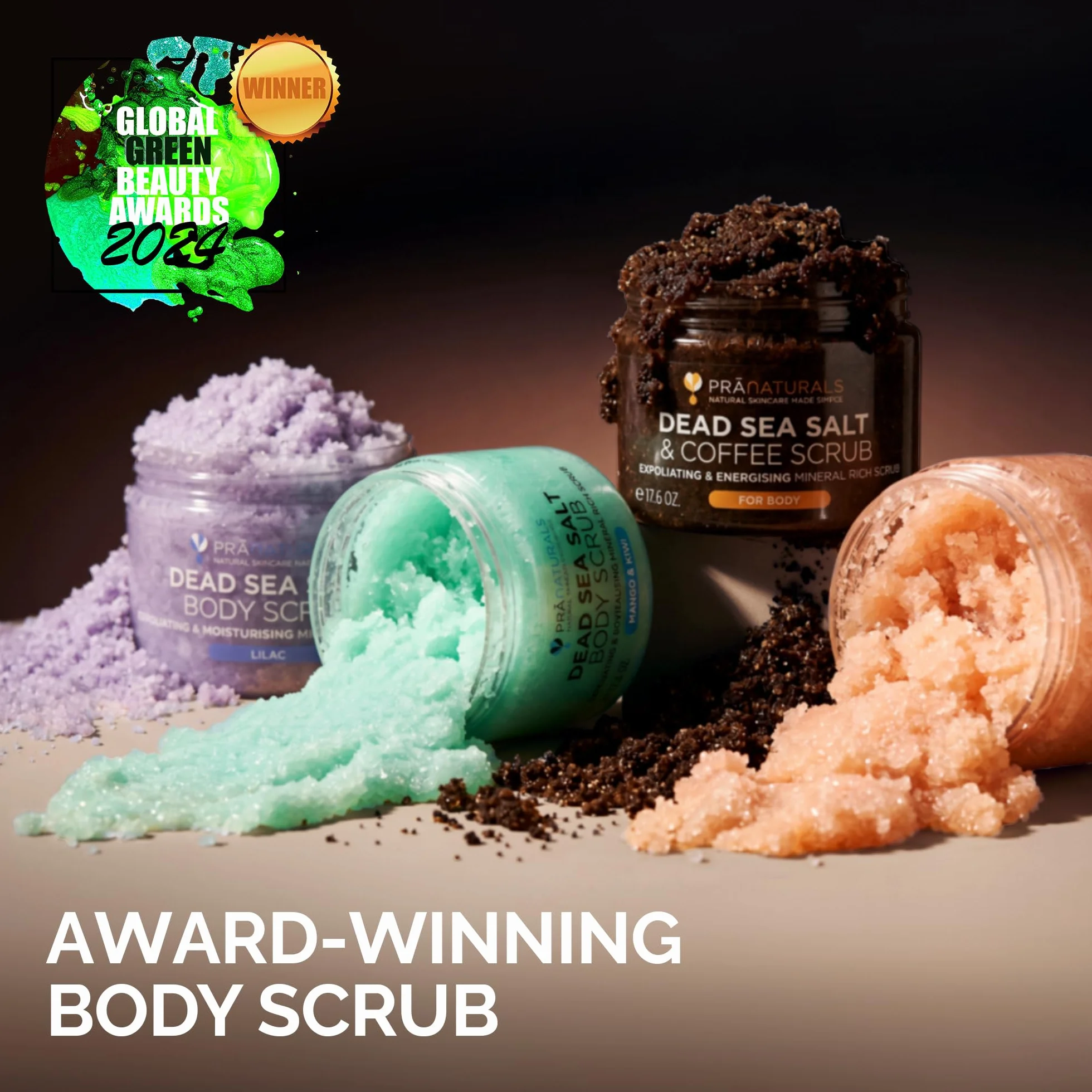 PraNaturals Exfoliante Corporal de Sal del Mar Muerto 500g Body Scrub para Nutrir la Piel, Rico en Minerales Naturales