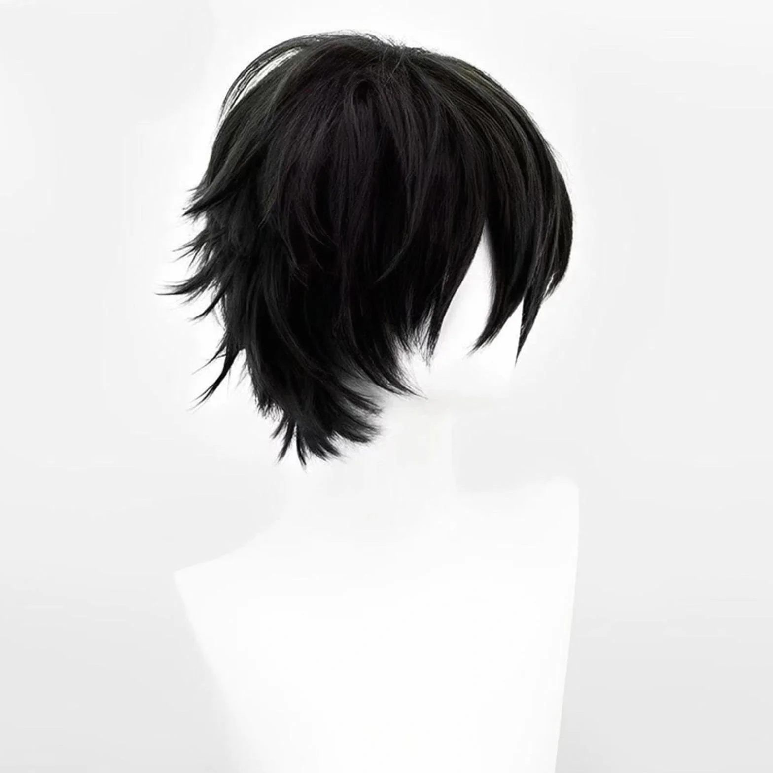 Peluca Corta Negro Lacio Cosplay para Halloween Fiesta