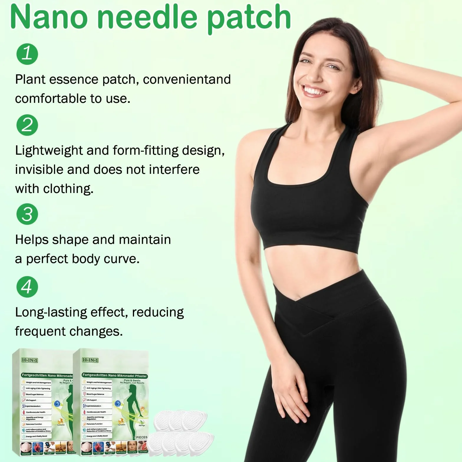 Parches Adelgazantes Moringa Berberina 10 en 1 con Nano Microagujas, Metabalance Patch Natural Hombre Mujer