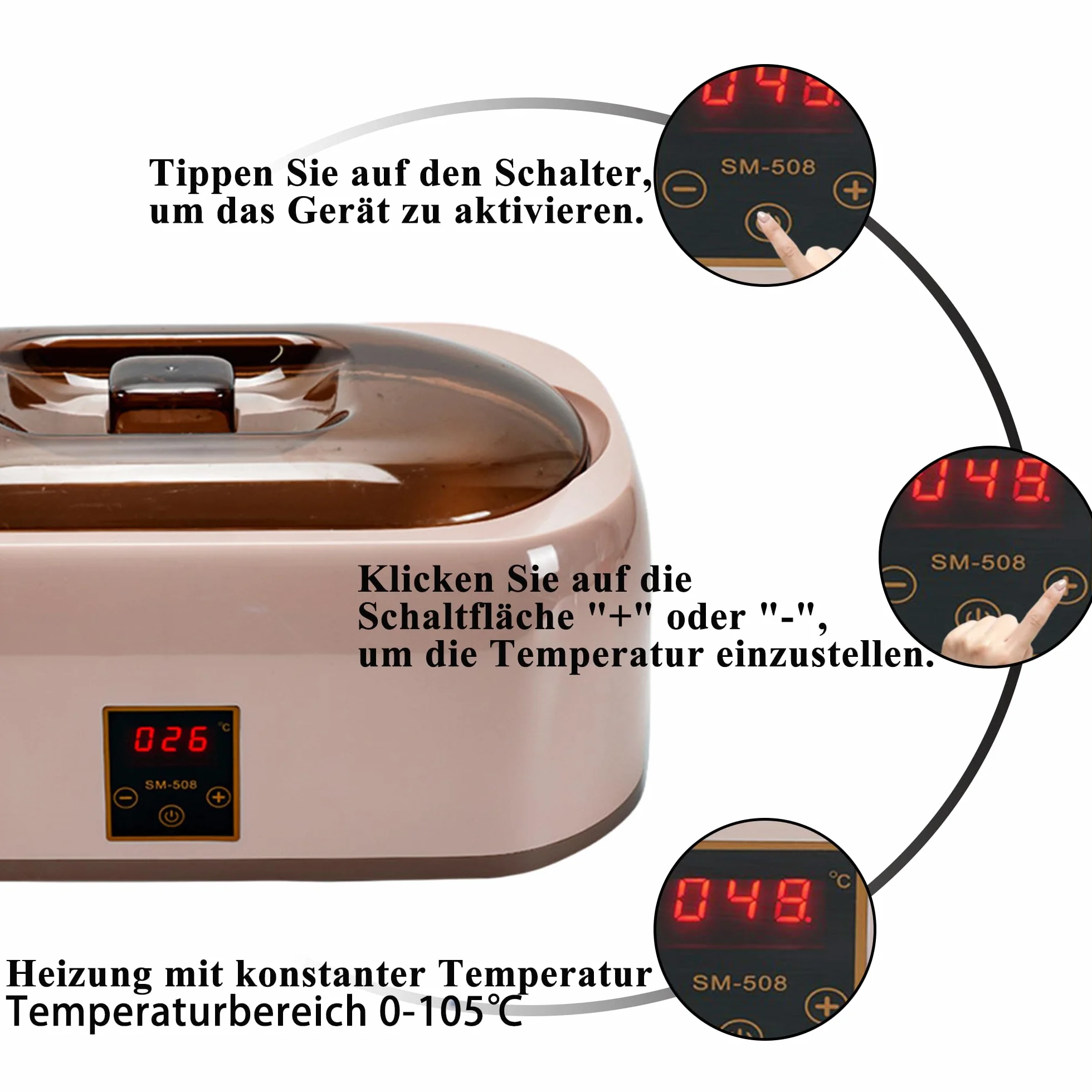 Baño de parafina – Cera de parafina versátil para manos y pies, incluye cera de parafina para baño de parafina, mejorada con tecnología LED de mano