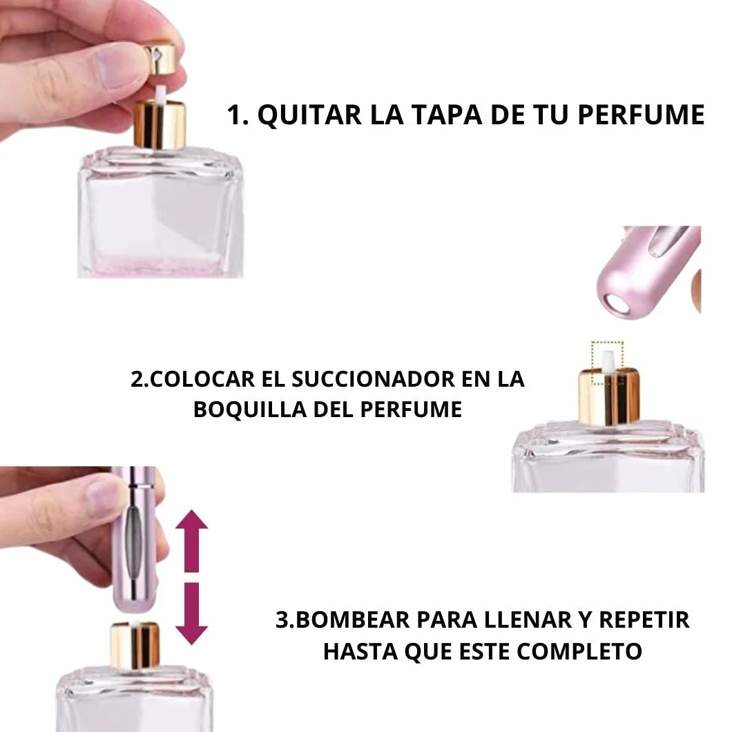 Atomizador Perfume Recargable 5ML, Mini Botella Rociadora Portátil, Pulverizador Colonia Sin Fugas, 3 PCS